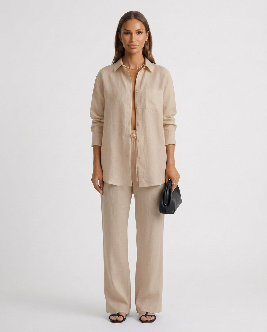 Polly | Two-Piece Set with Button Shirt