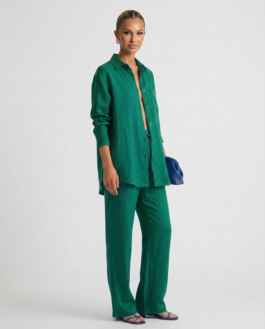 Polly | Two-Piece Set with Button Shirt
