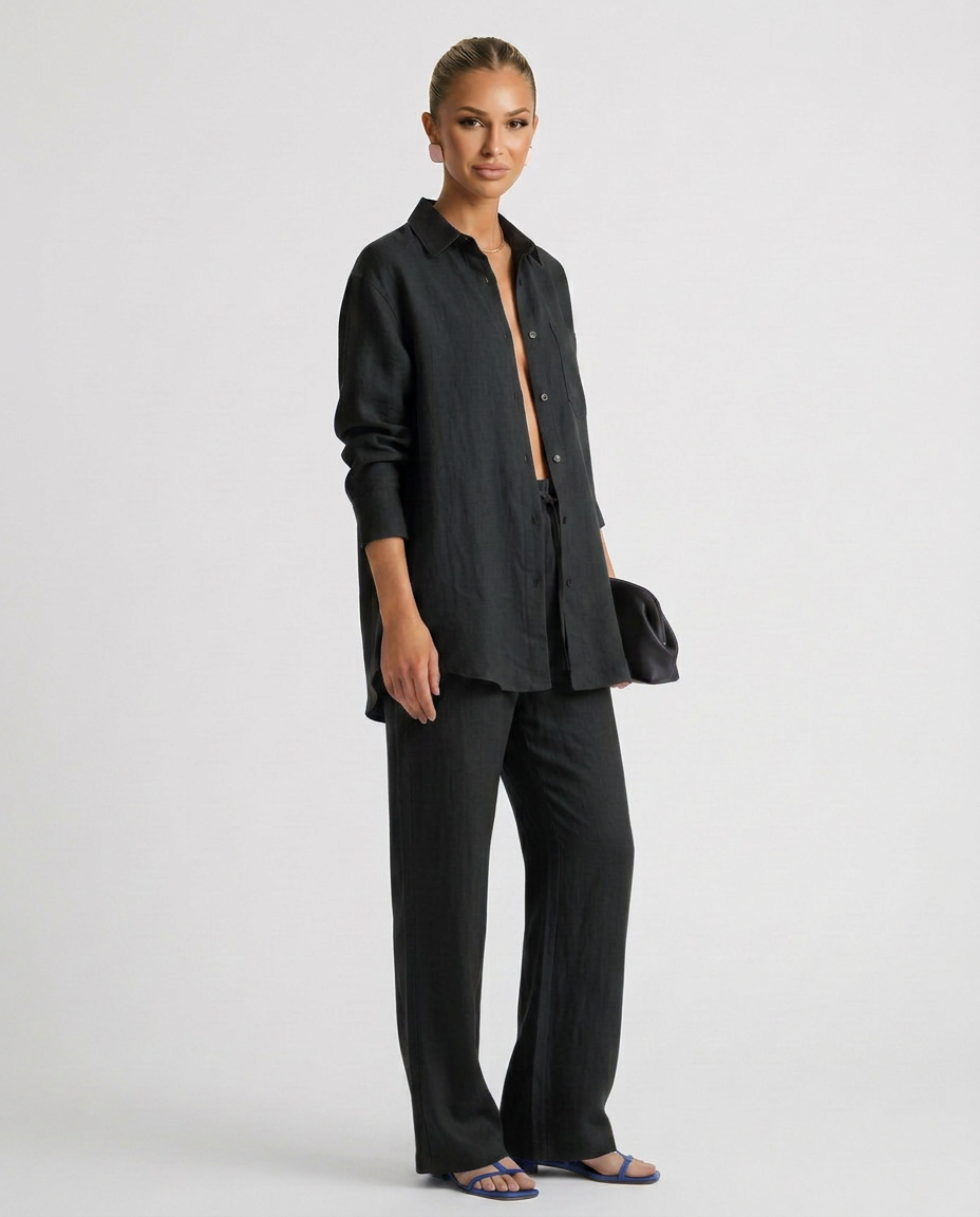 Polly | Two-Piece Set with Button Shirt
