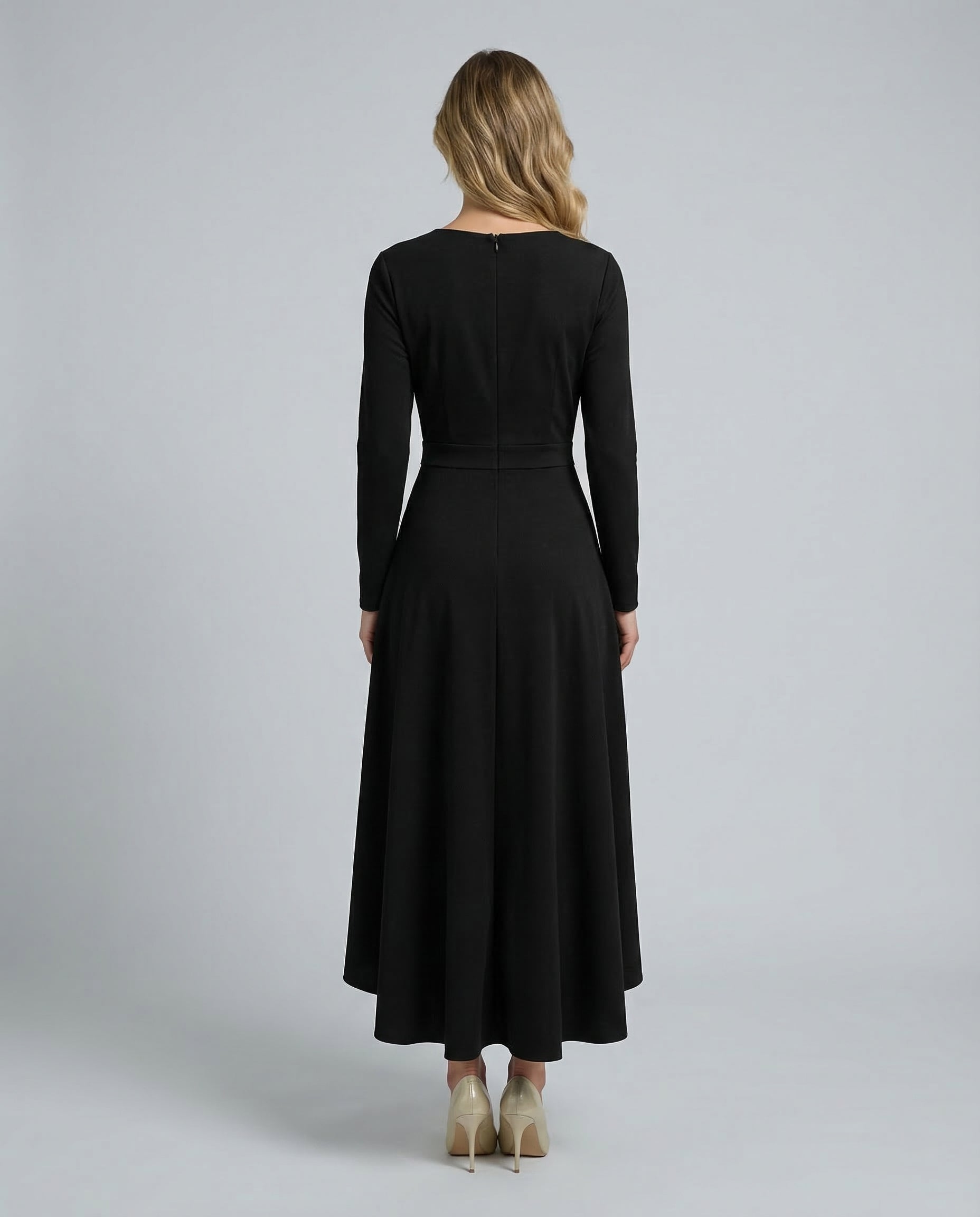 Charlotte | Wrap Midi Dress with Long Sleeves