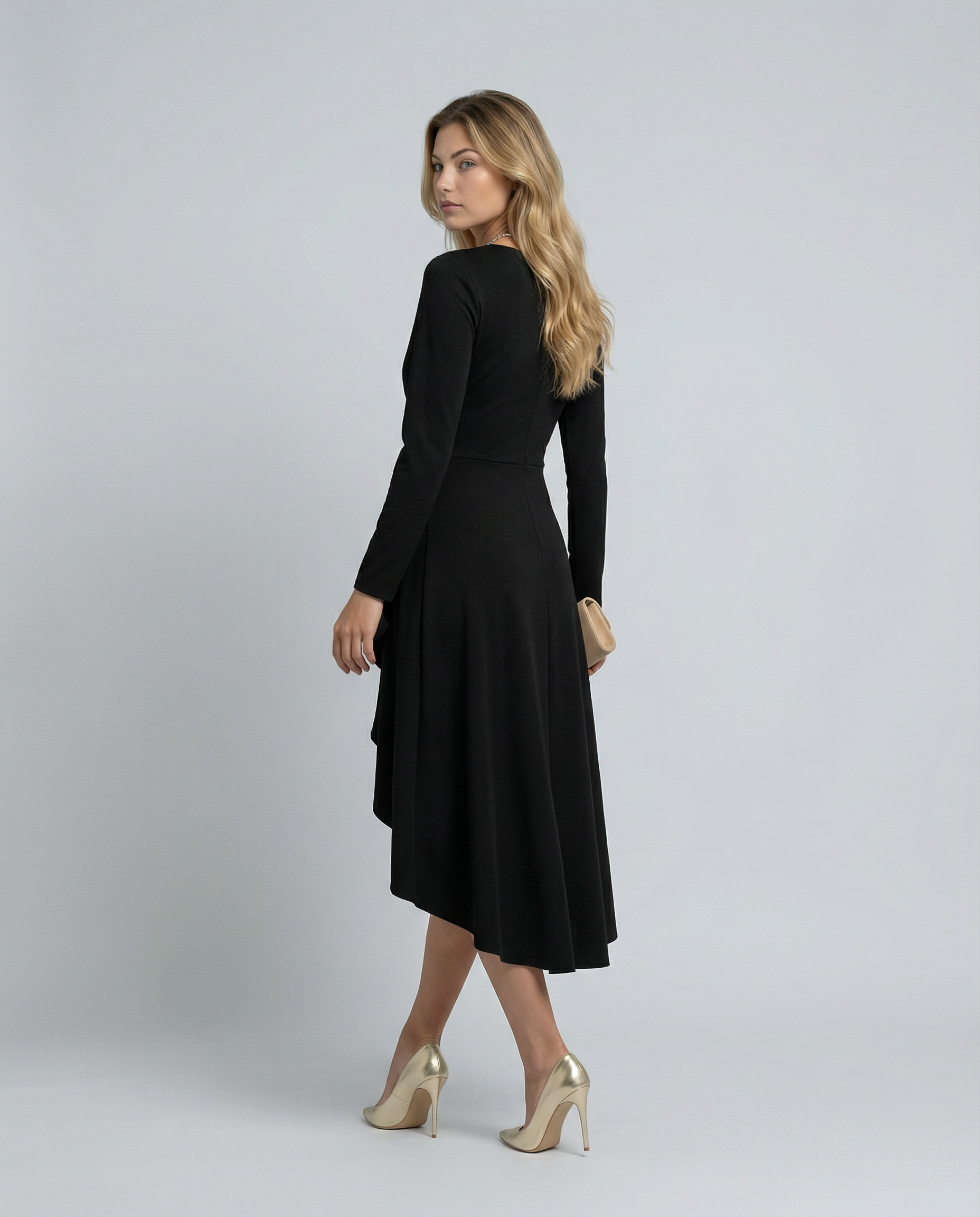 Charlotte | Wrap Midi Dress with Long Sleeves