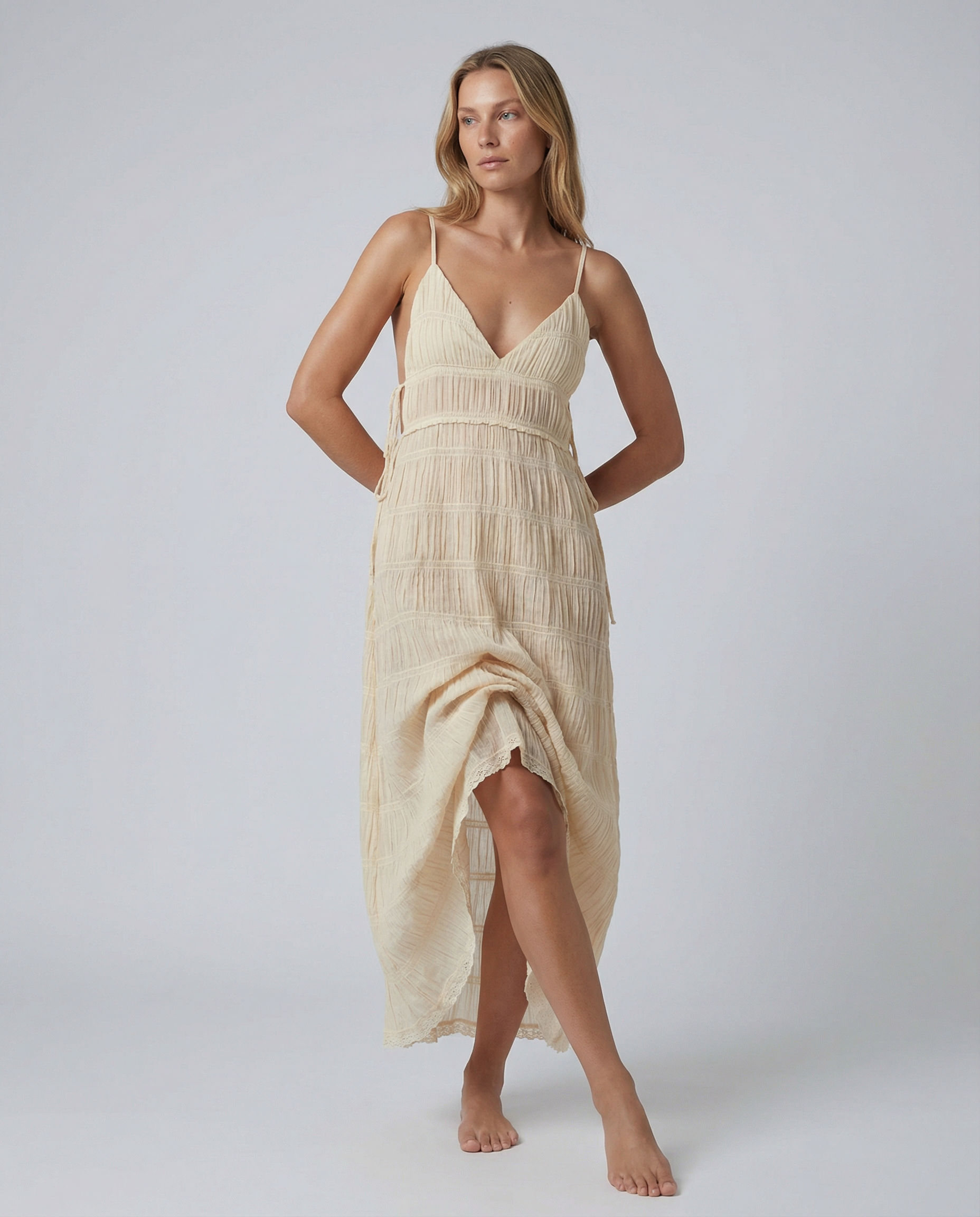 Elira | Maxi Dress with Pleated Texture