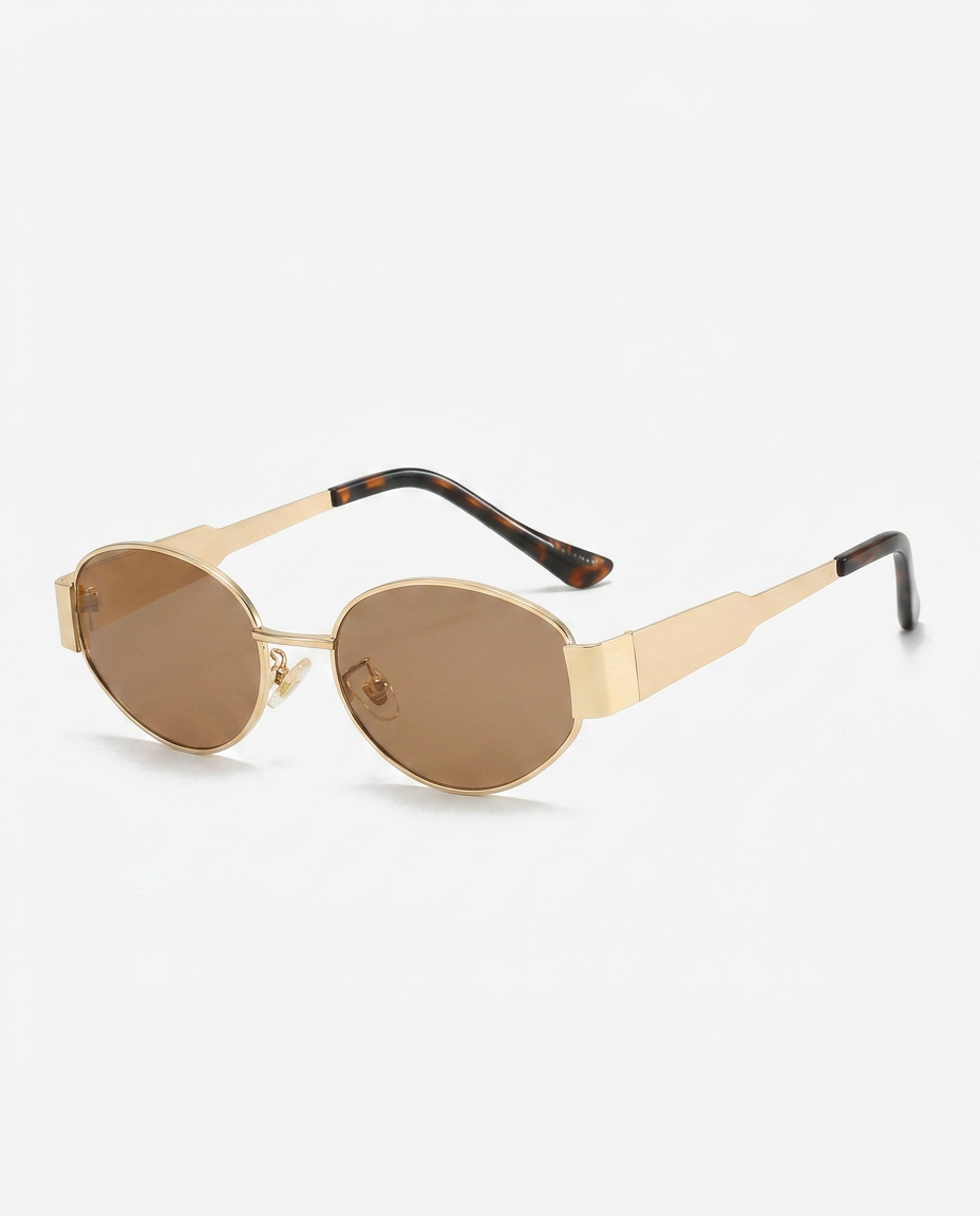 Tonia | Oval Sunglasses with Gold Frame