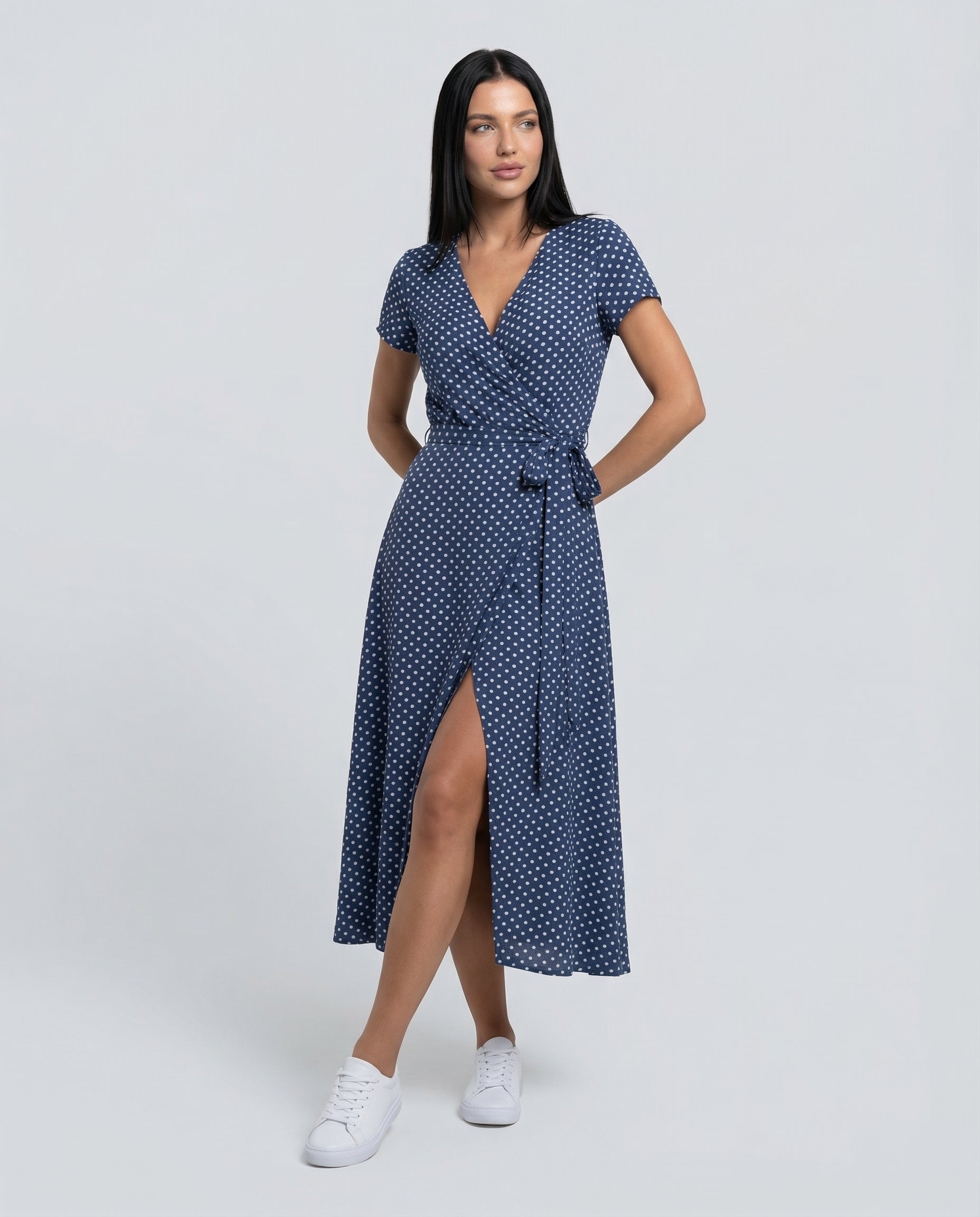 Elowen | Wrap Maxi Dress with Short Sleeves