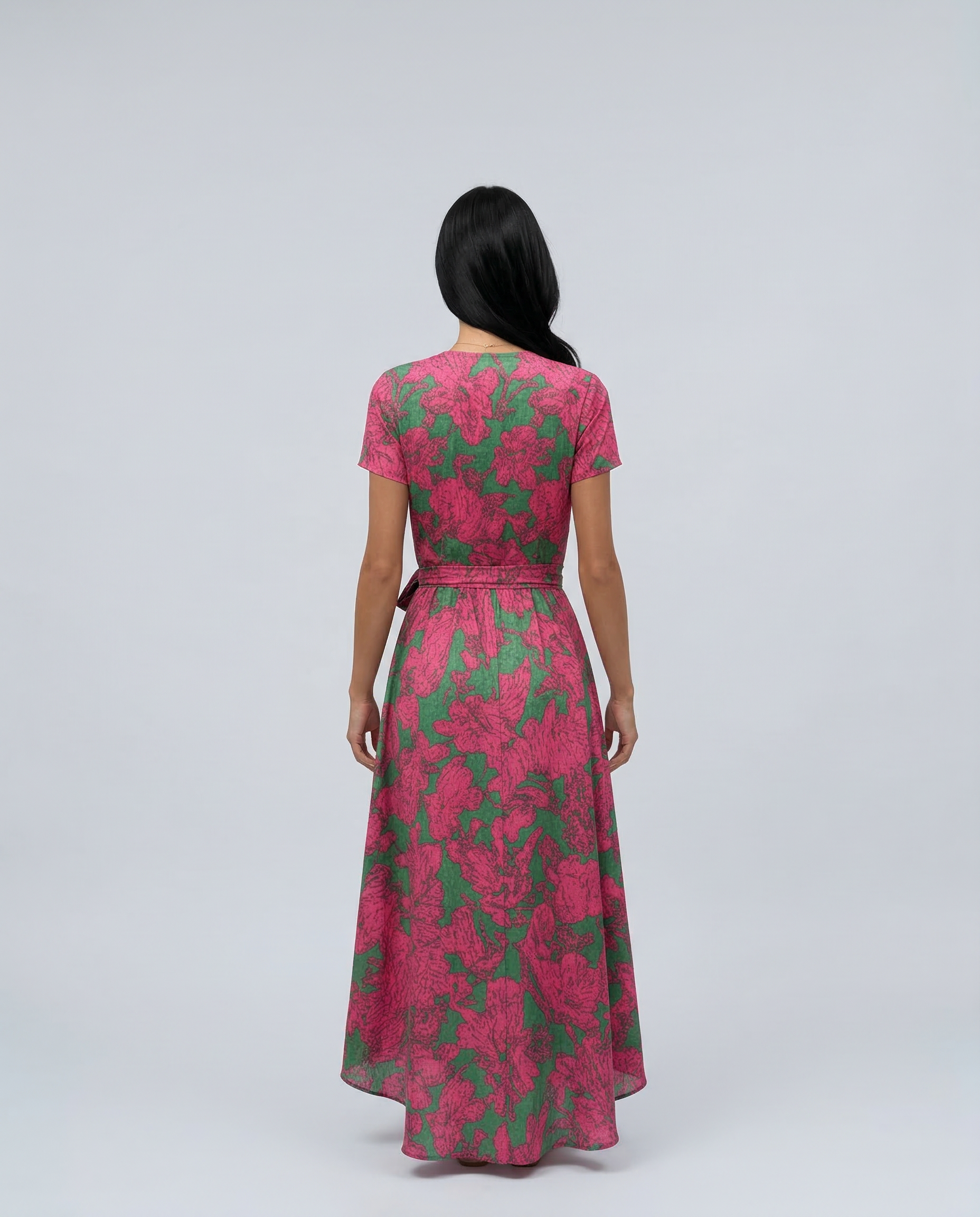 Elowen | Wrap Maxi Dress with Short Sleeves