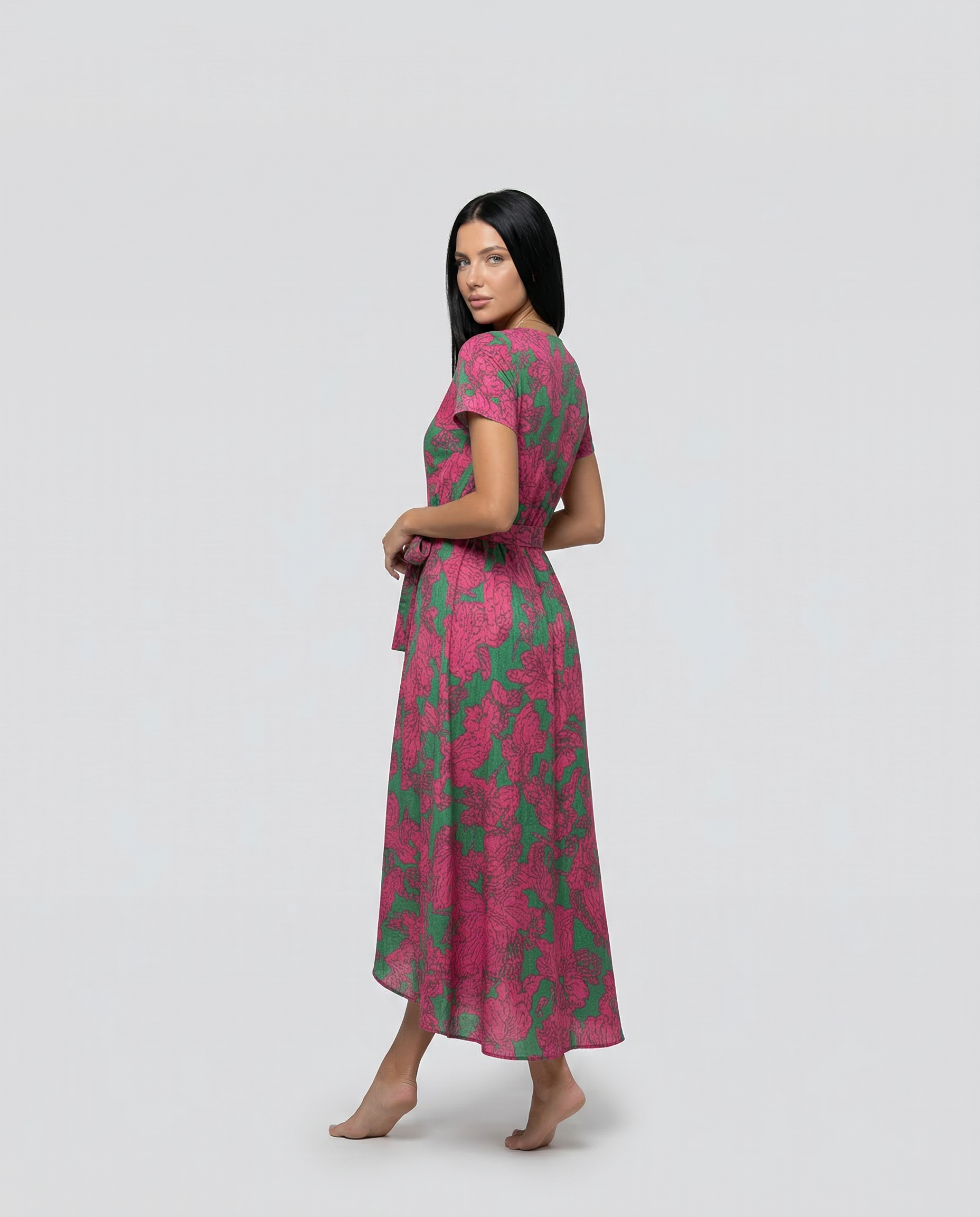 Elowen | Wrap Maxi Dress with Short Sleeves