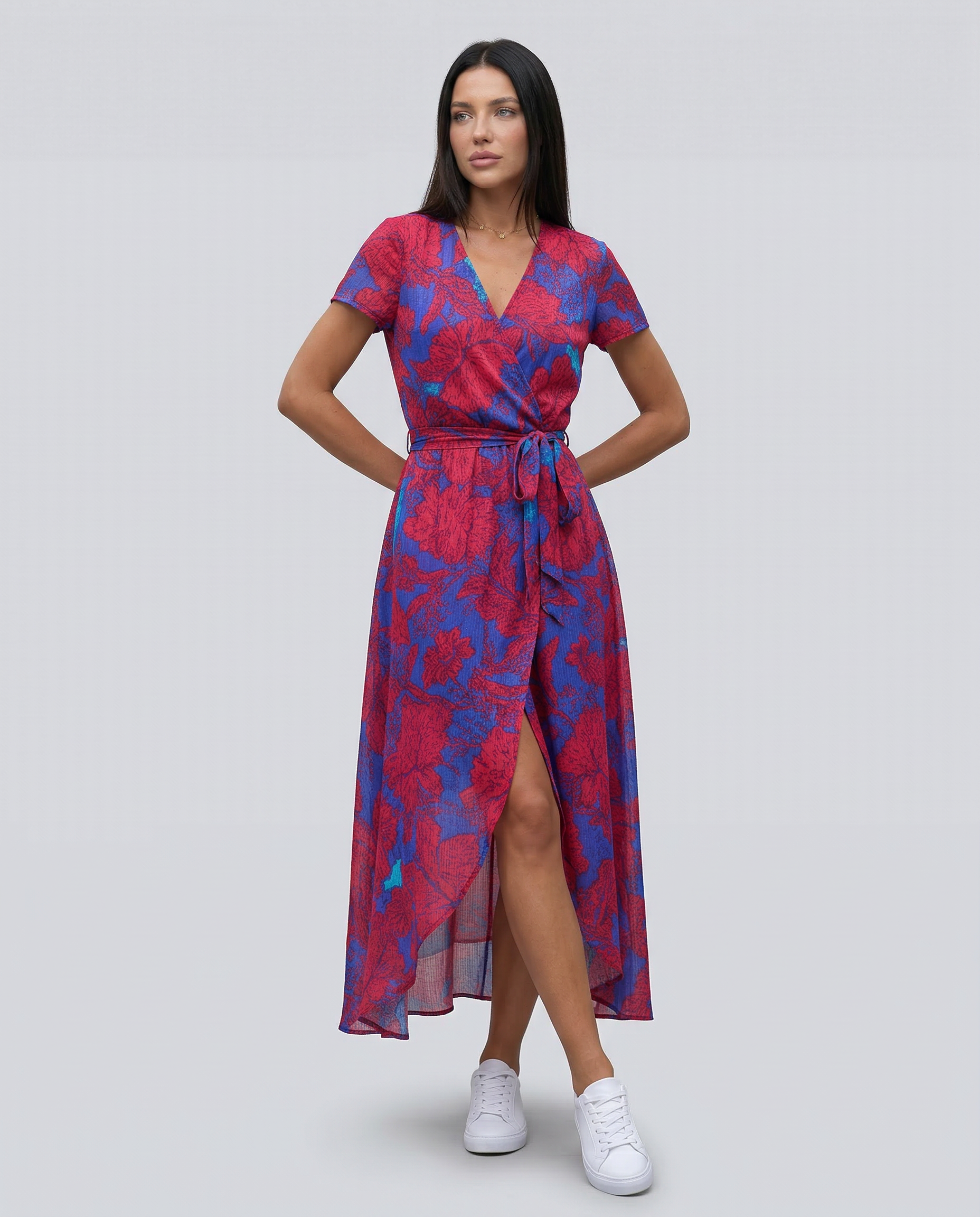 Elowen | Wrap Maxi Dress with Short Sleeves