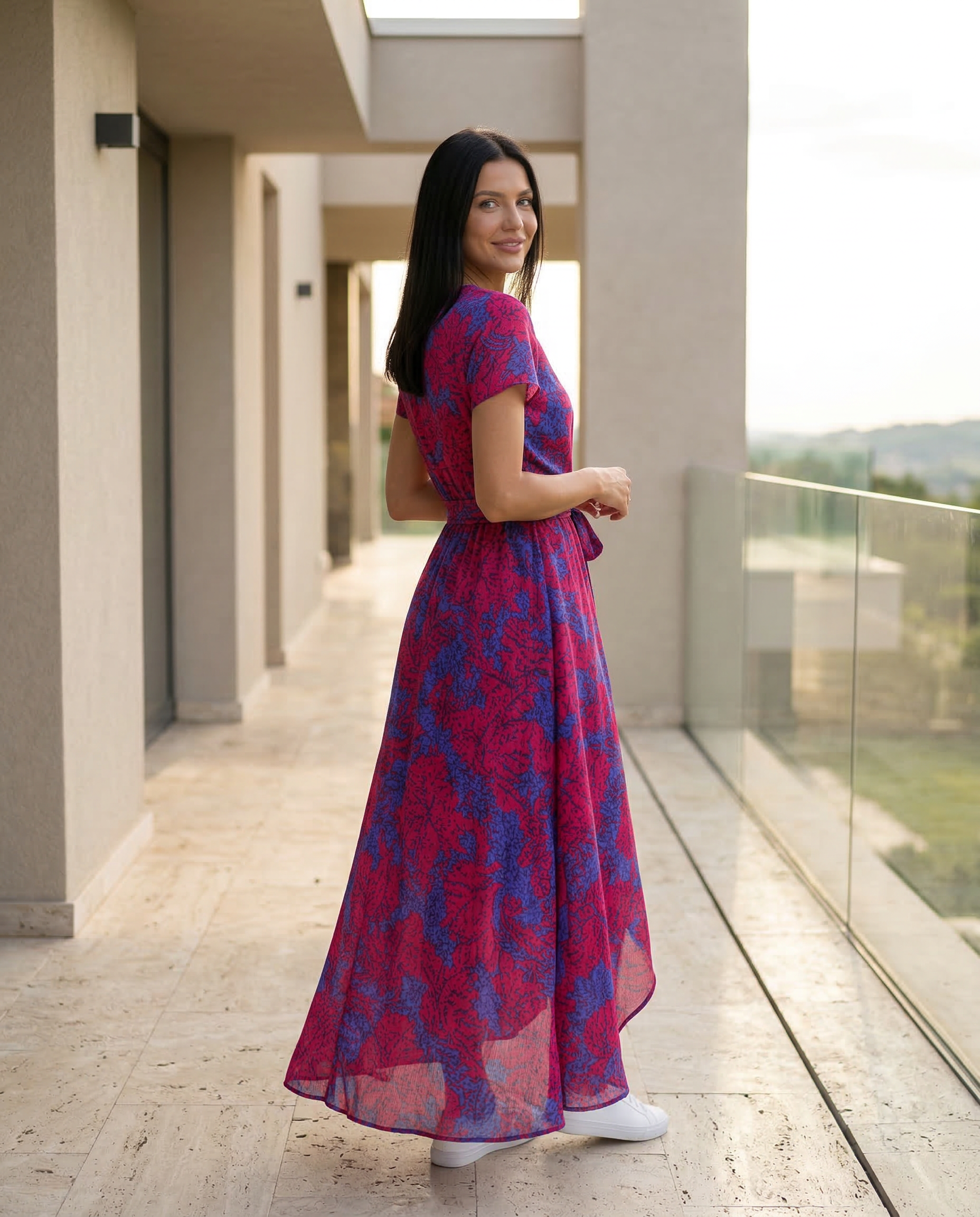 Elowen | Wrap Maxi Dress with Short Sleeves