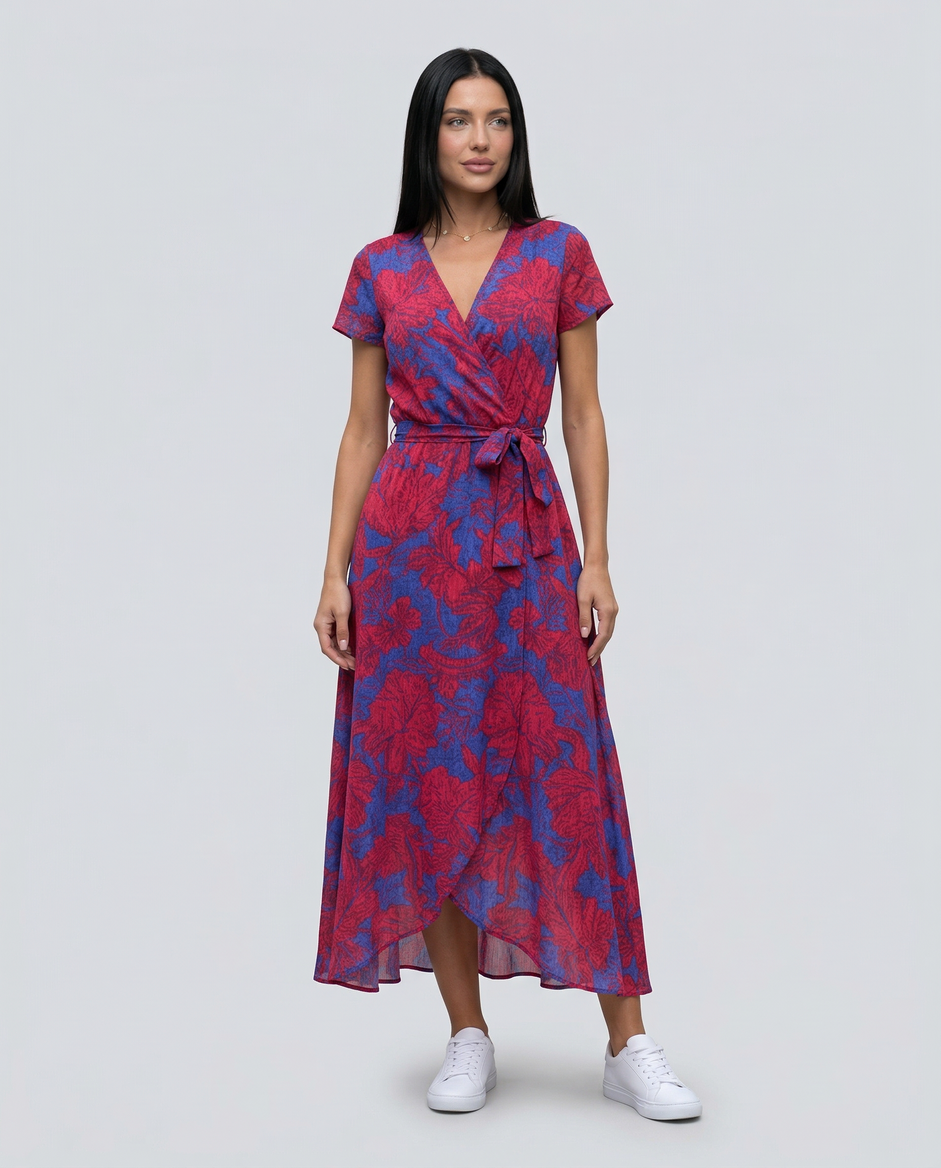 Elowen | Wrap Maxi Dress with Short Sleeves