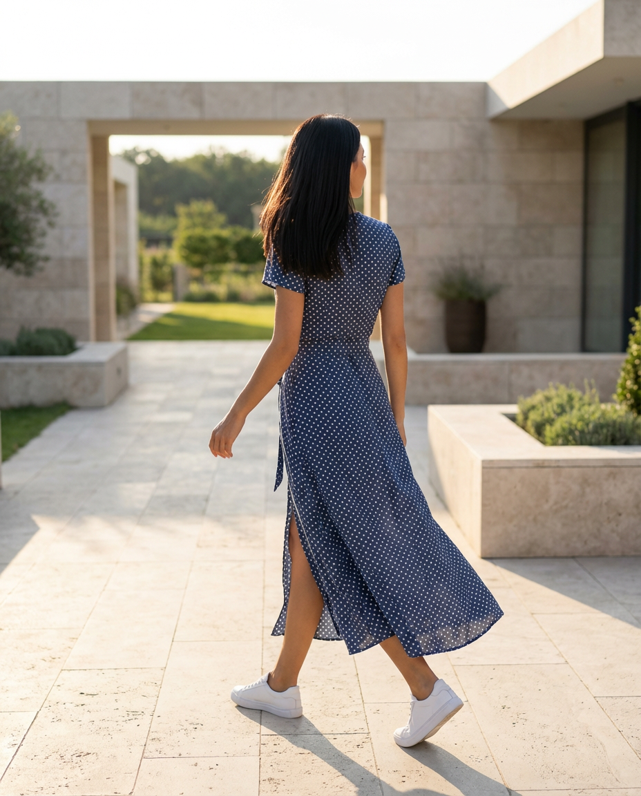 Elowen | Wrap Maxi Dress with Short Sleeves