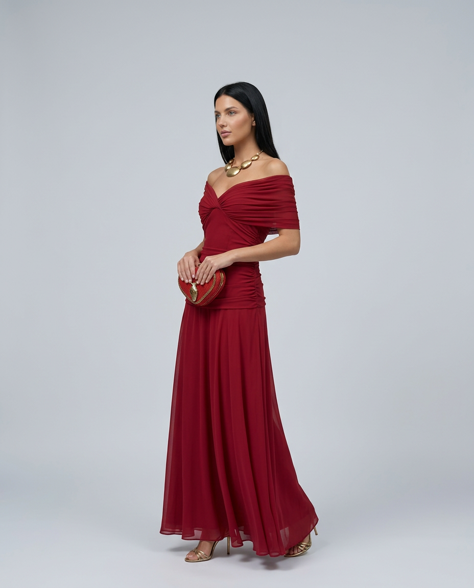 Eloria | Maxi Dress with Draped V-Neck