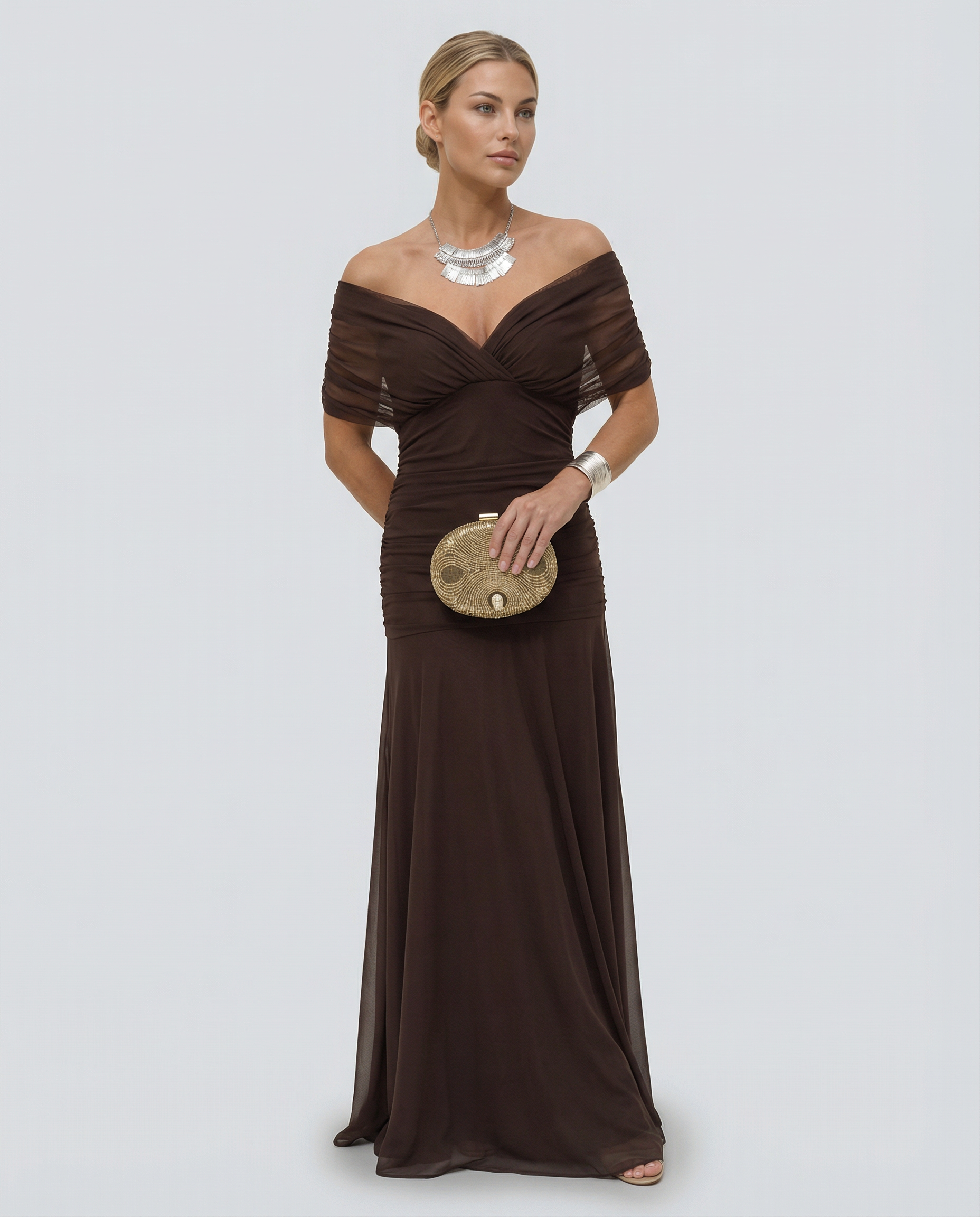 Eloria | Maxi Dress with Draped V-Neck