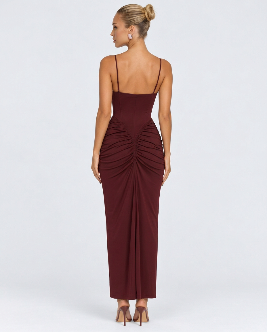 Asha | Ruched Bustier Maxi Dress
