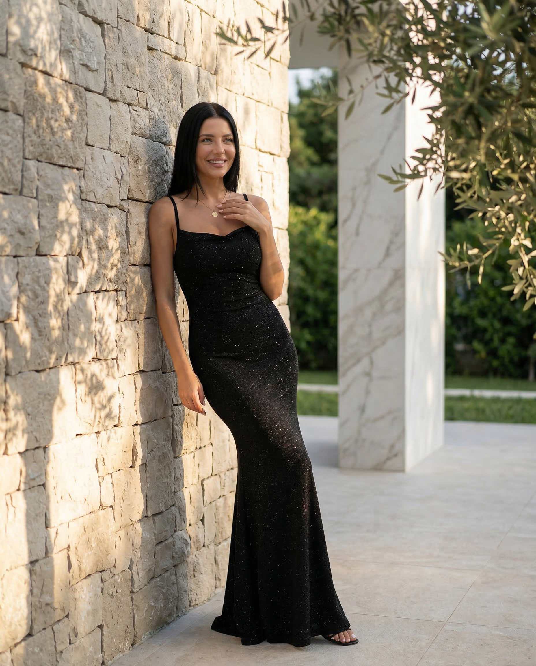 Aria | Maxi Dress with Cross-Back Detail