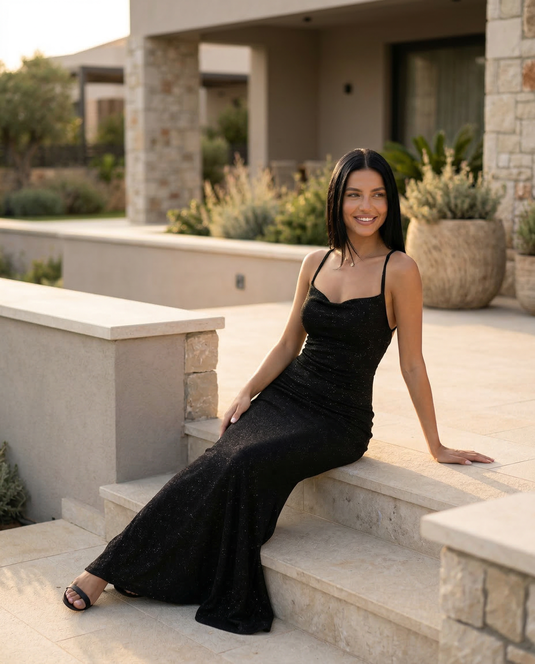 Aria | Maxi Dress with Cross-Back Detail