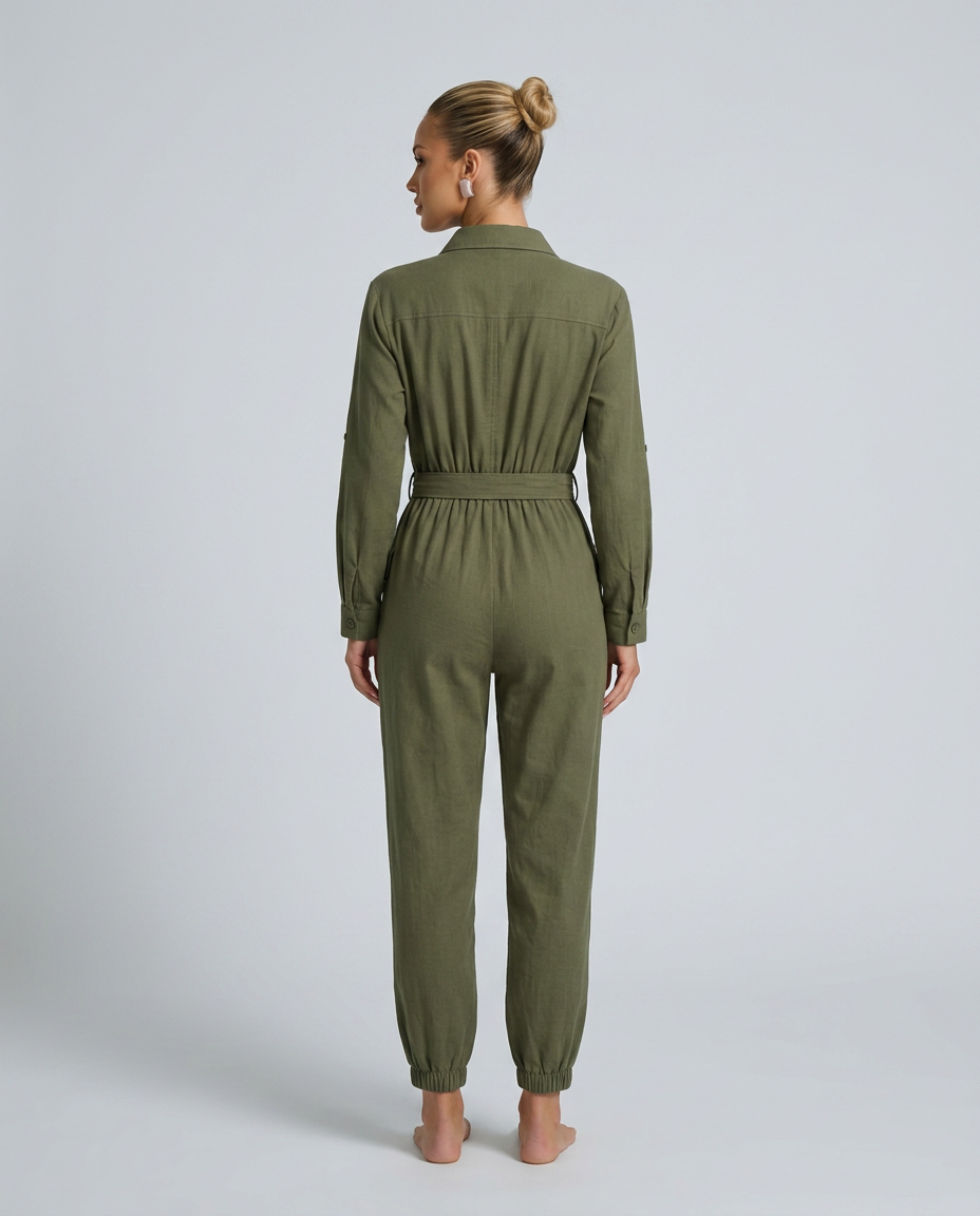 Arden | Cargo Jumpsuit with Belted Waist