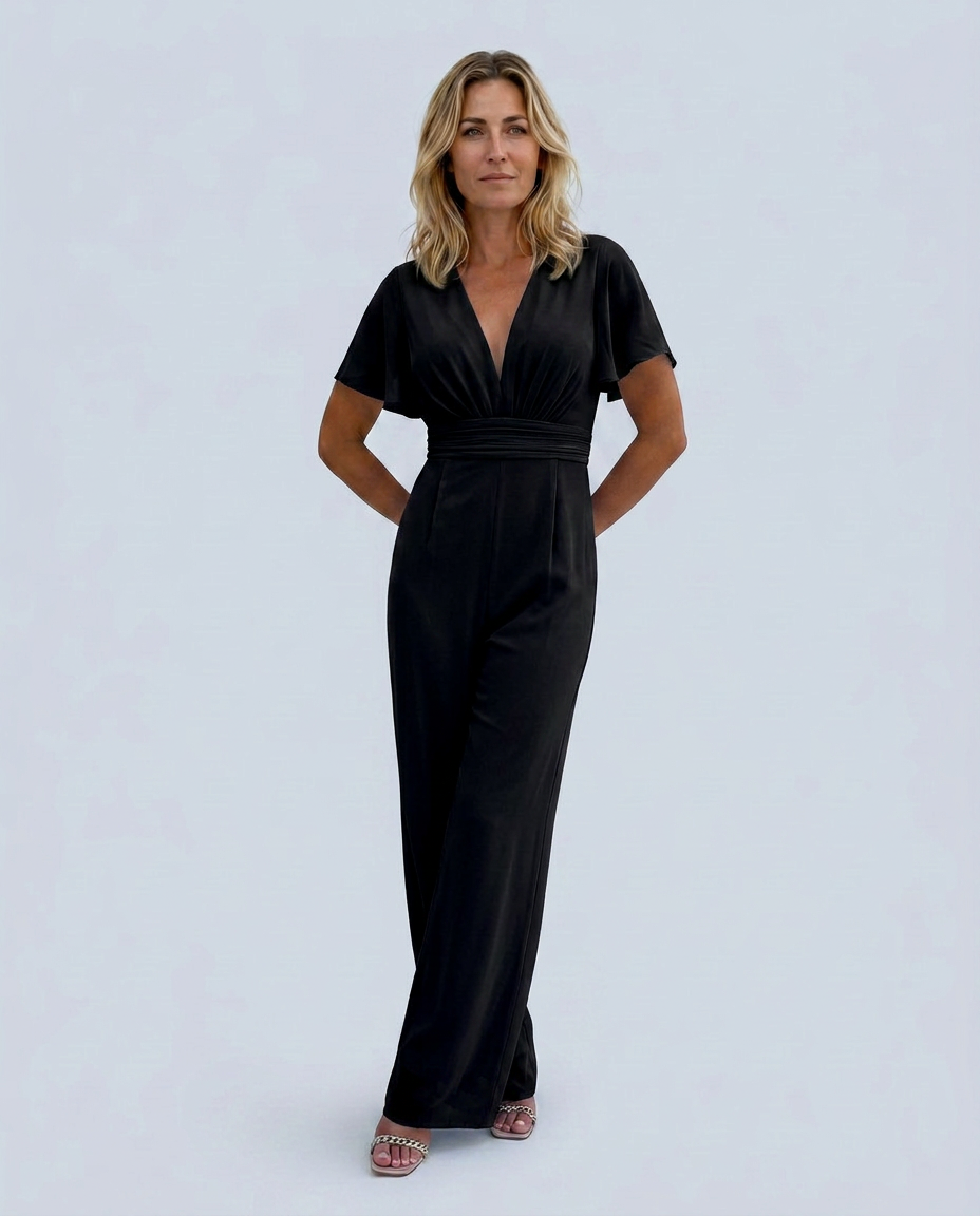 Lawanda | Wide-Leg Jumpsuit with Deep V-Neck
