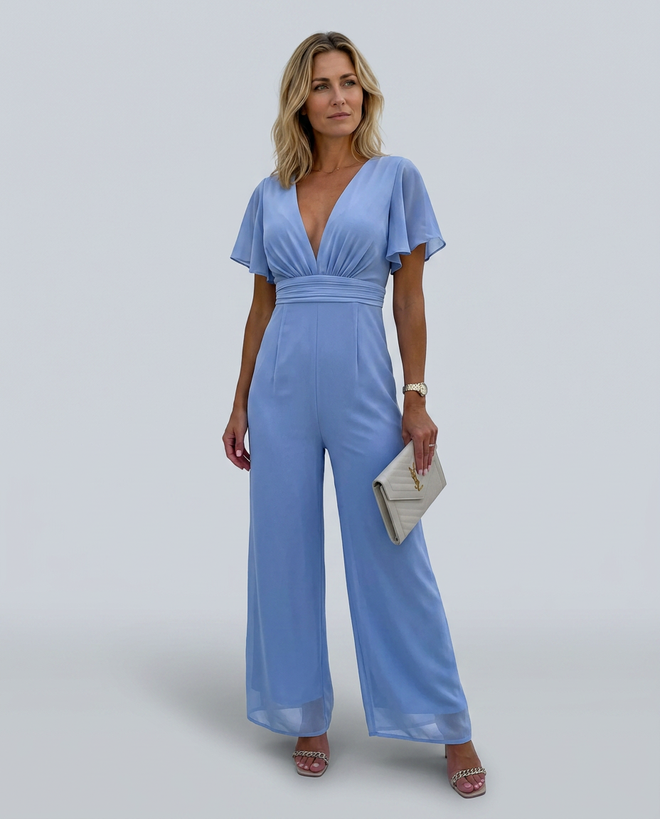 Lawanda | Wide-Leg Jumpsuit with Deep V-Neck