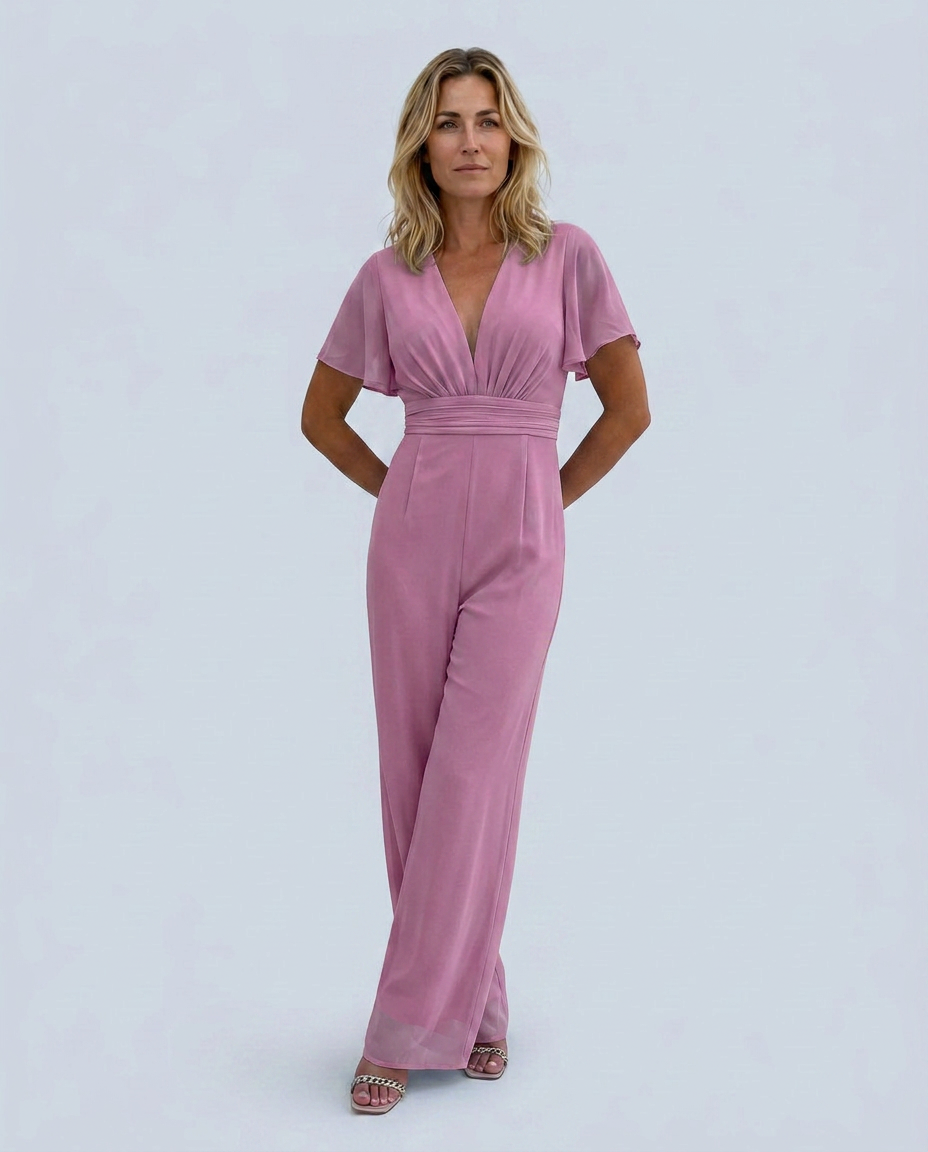 Lawanda | Wide-Leg Jumpsuit with Deep V-Neck