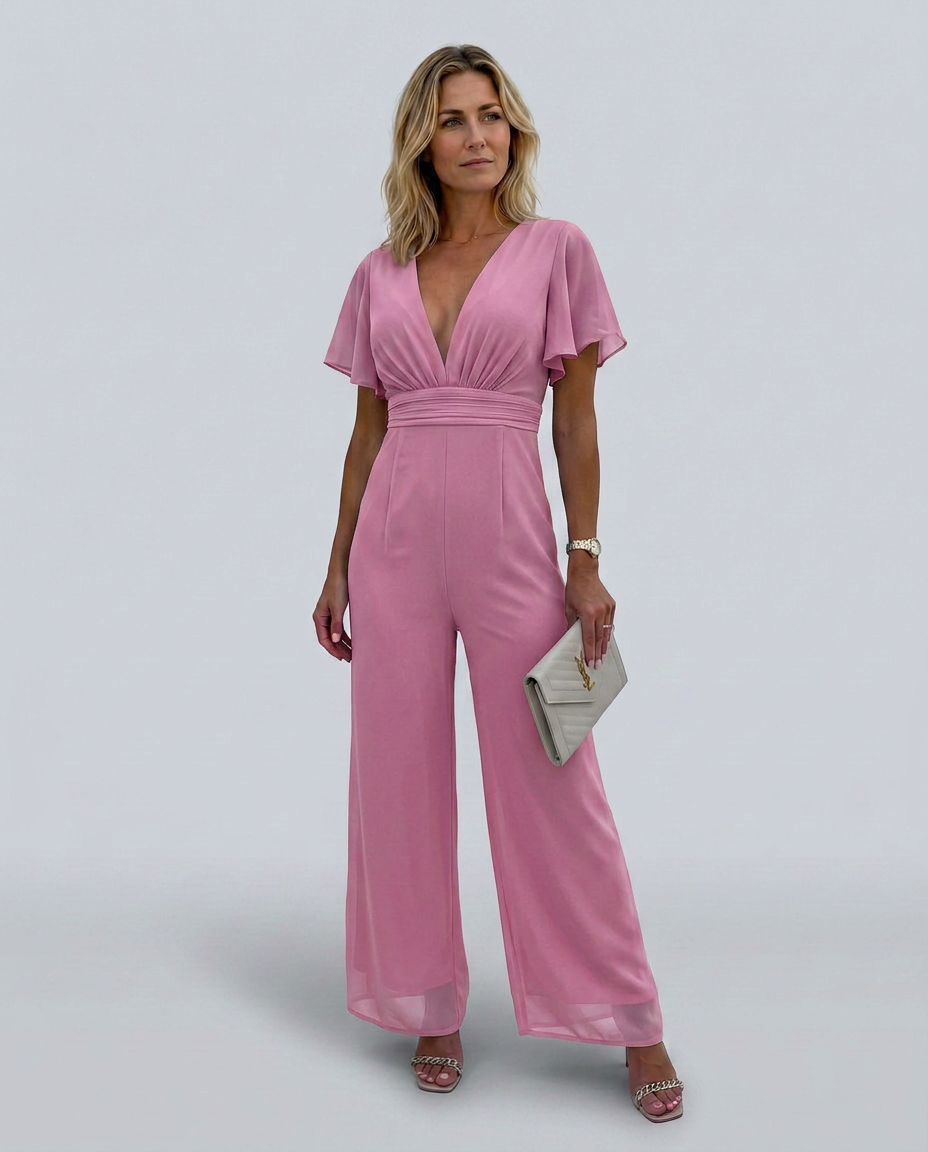 Lawanda | Wide-Leg Jumpsuit with Deep V-Neck