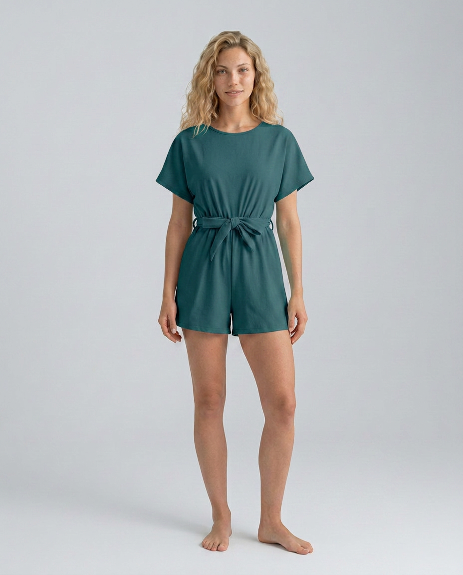 Erica | Playsuit with Waist Tie Belt