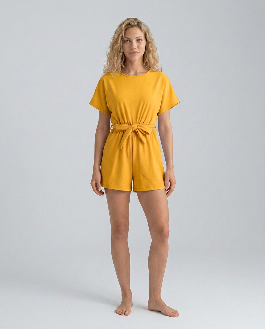 Erica | Playsuit with Waist Tie Belt