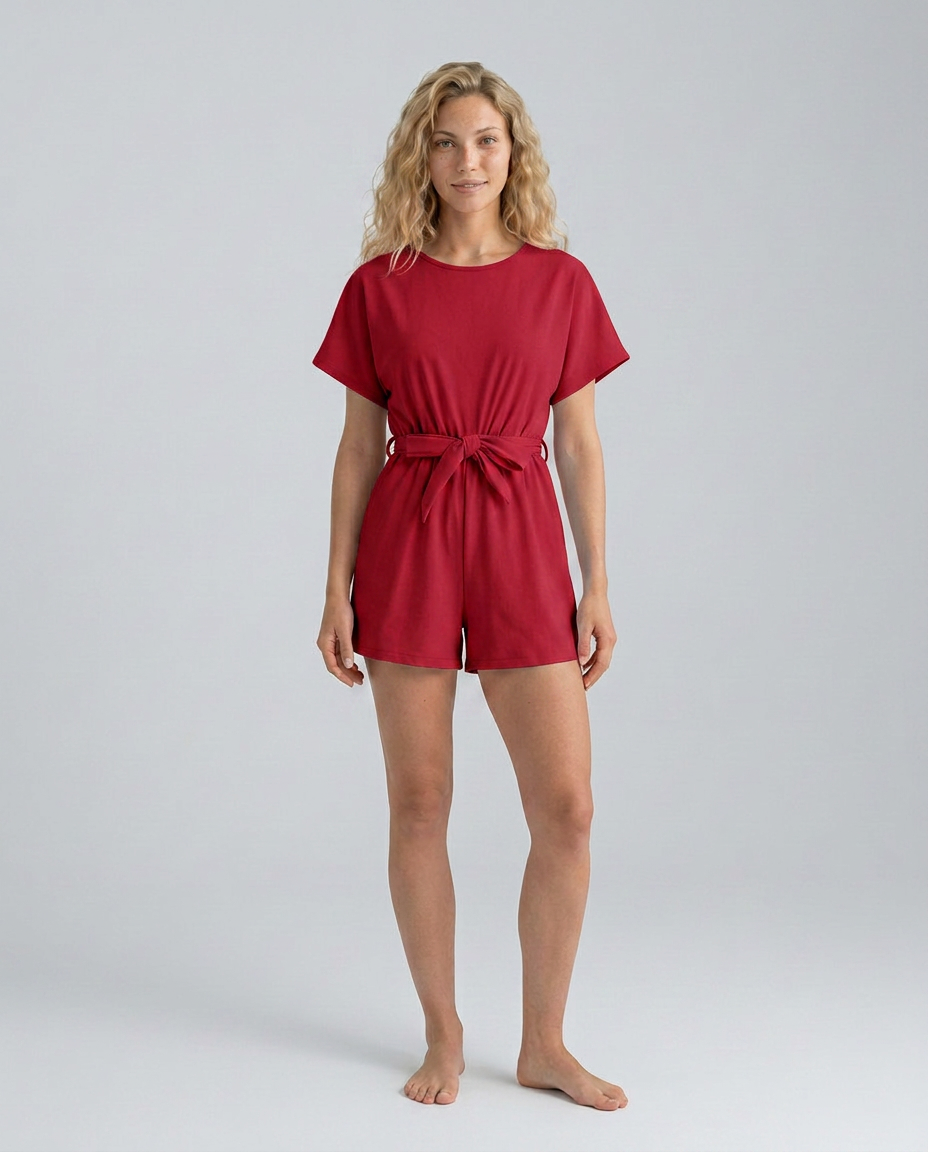Erica | Playsuit with Waist Tie Belt