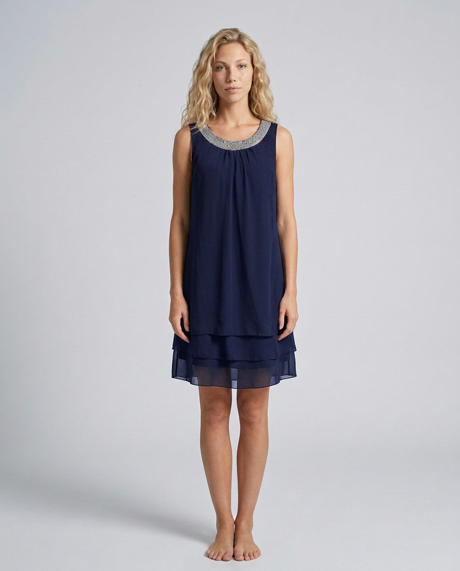Natalie | Mini Dress with Embellished Halter Neck