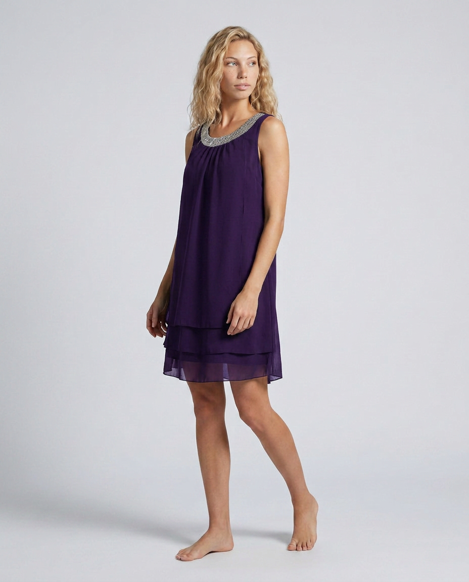 Natalie | Mini Dress with Embellished Halter Neck