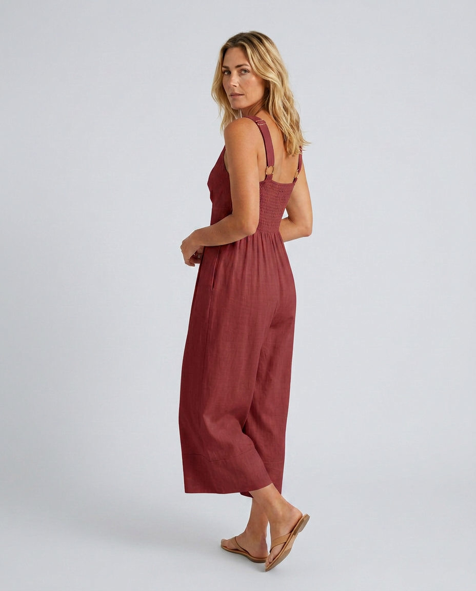 Lea | Sleeveless Wide-Leg Jumpsuit with V-Neck Detail