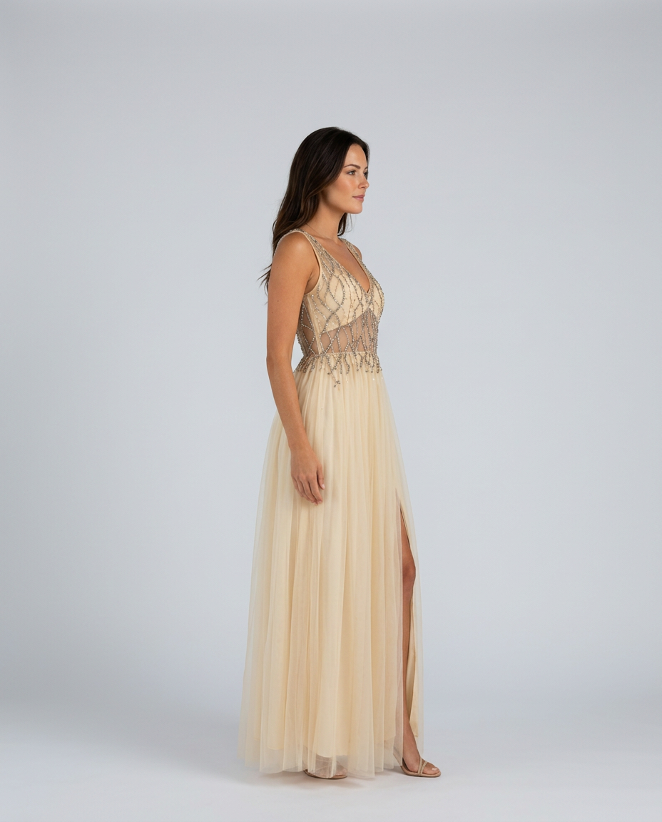 Vivienne | Maxi V-Neck Split Evening Dress