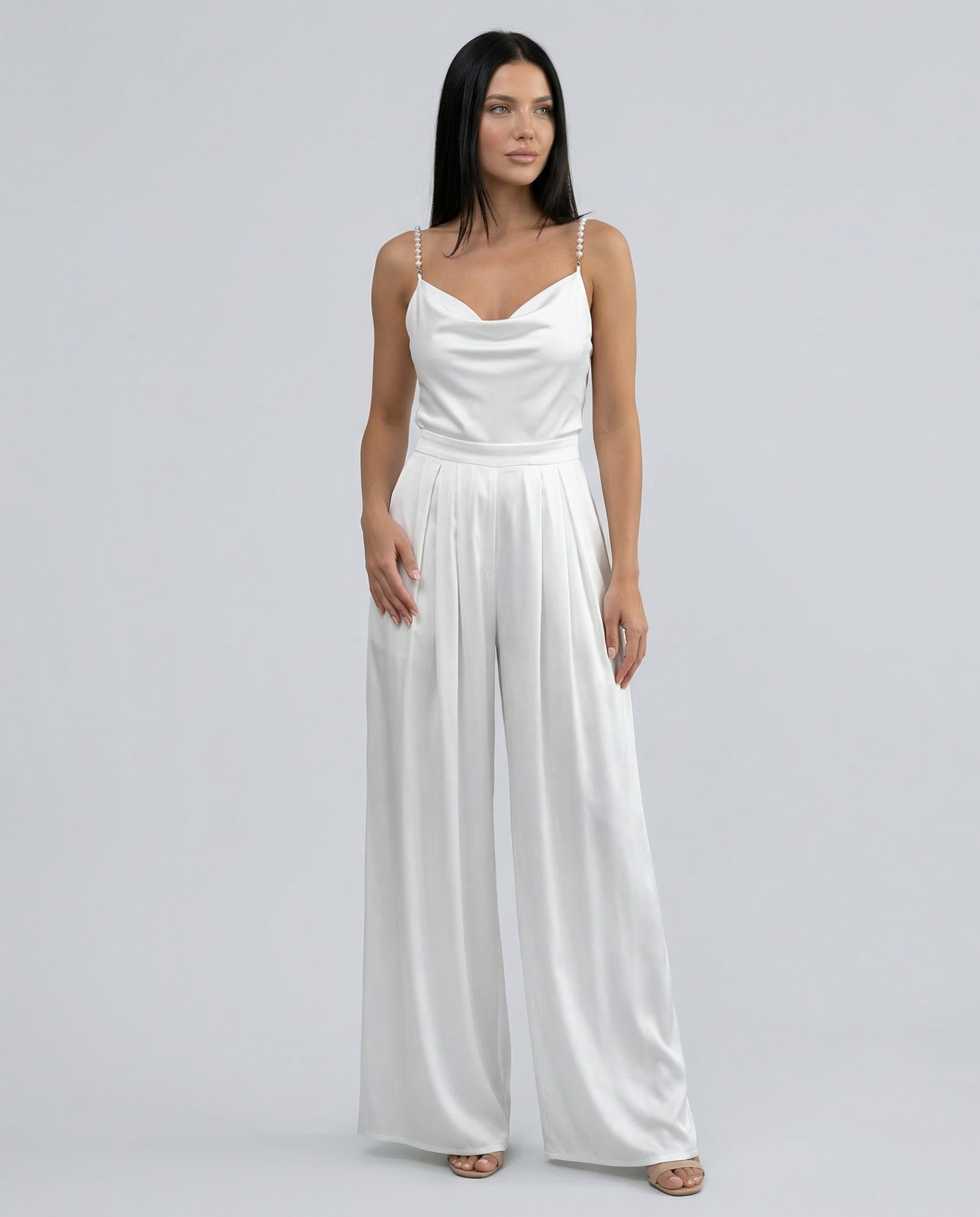 Ava | Wide-Leg Sleeveless V-Neck Jumpsuit