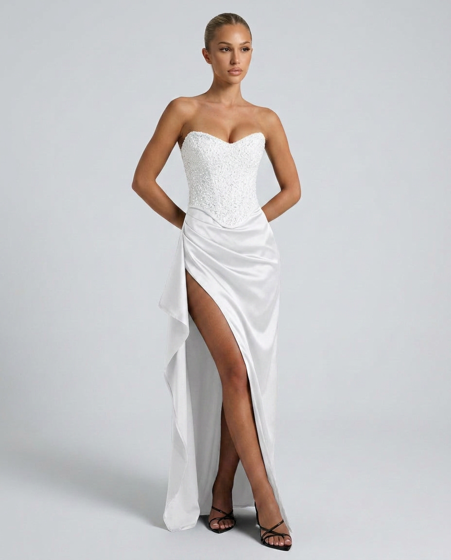Emrielle | Beaded Corset Evening Maxi Dress