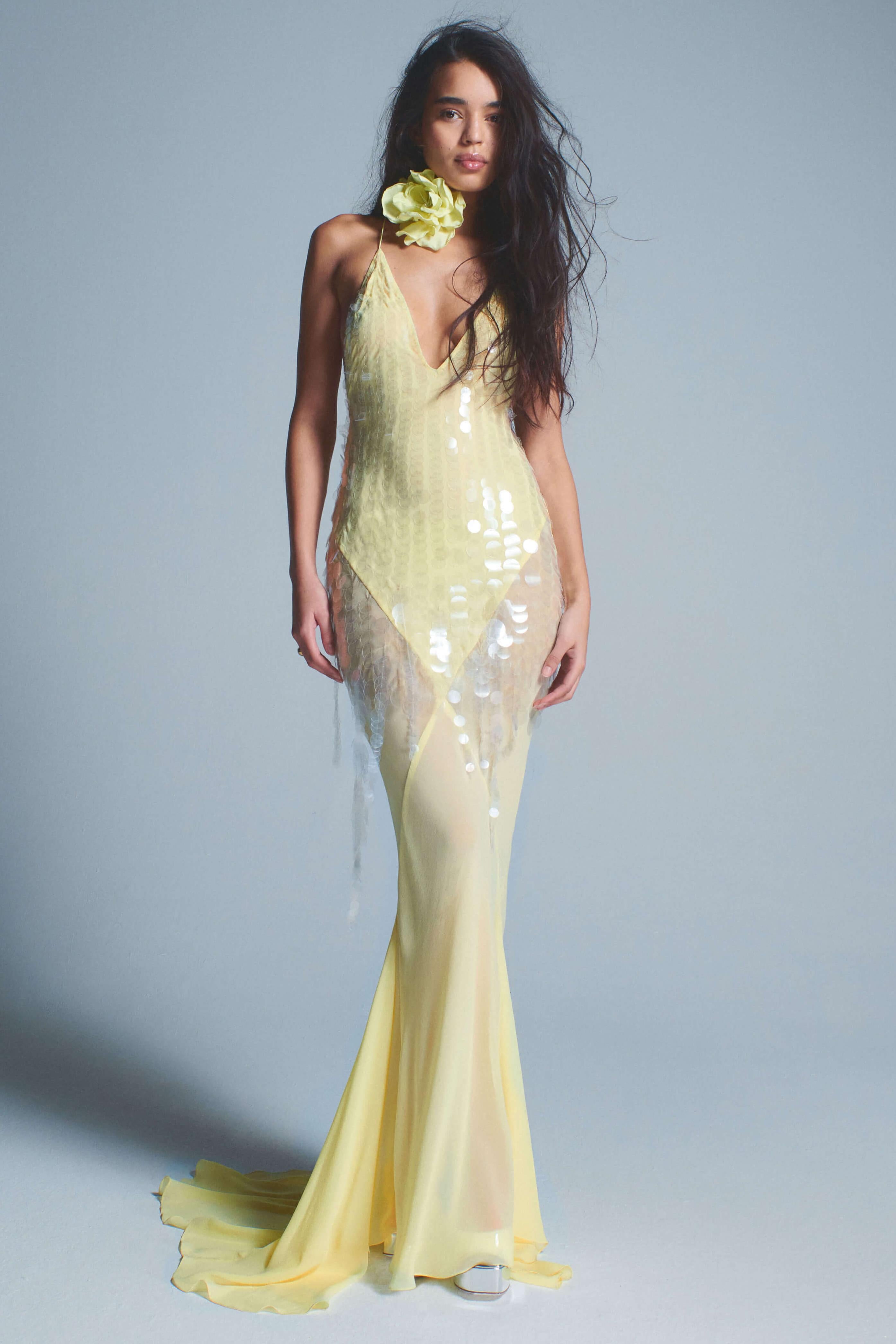 Delphine | Sequin V-Neck Sleeveless Maxi Dress