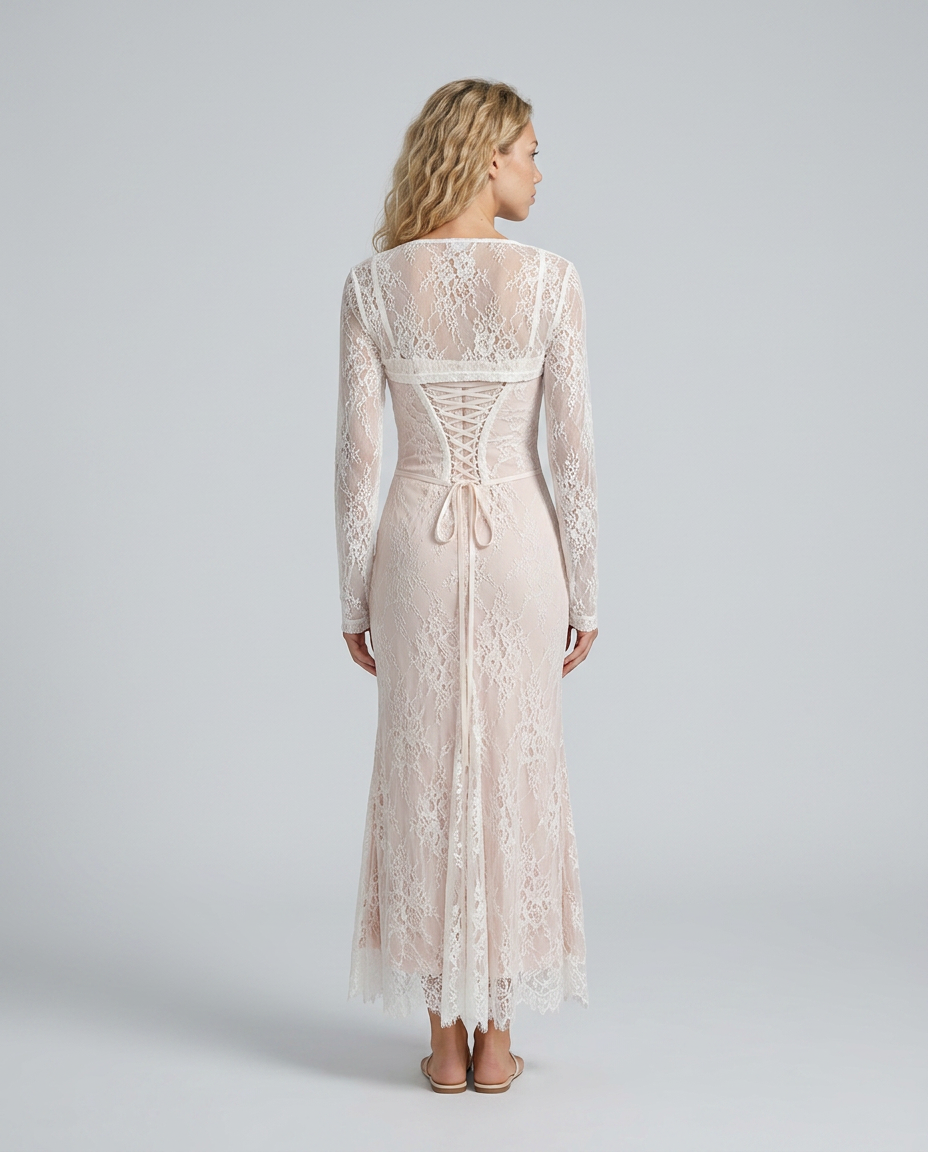 Livilla | Long Lace Wedding Guest Maxi Dress