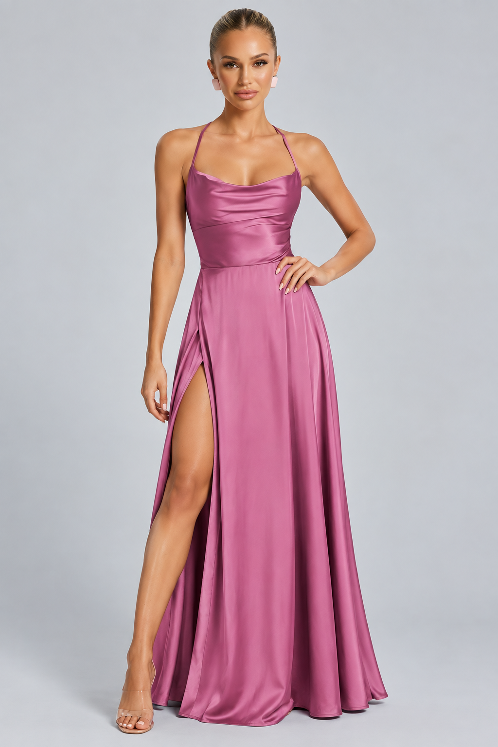 Tatum | Spaghetti Strap High Slit Evening Maxi Dress