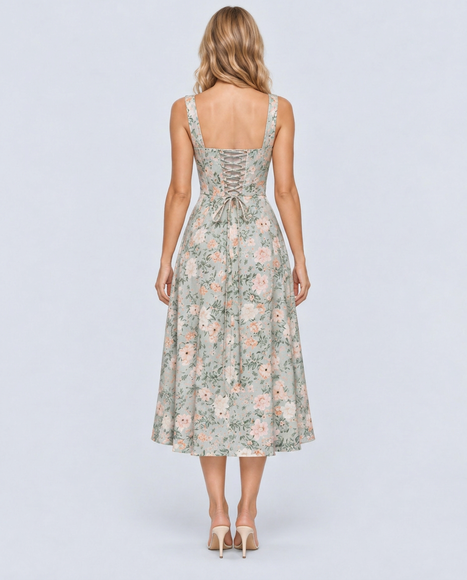 Dahlia | Floral Midi Party Dress