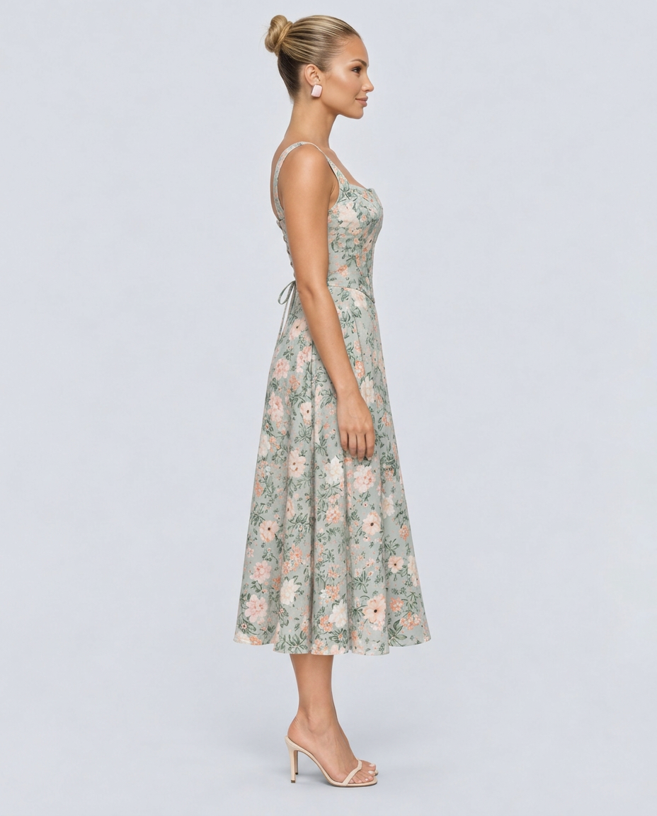 Dahlia | Floral Midi Party Dress