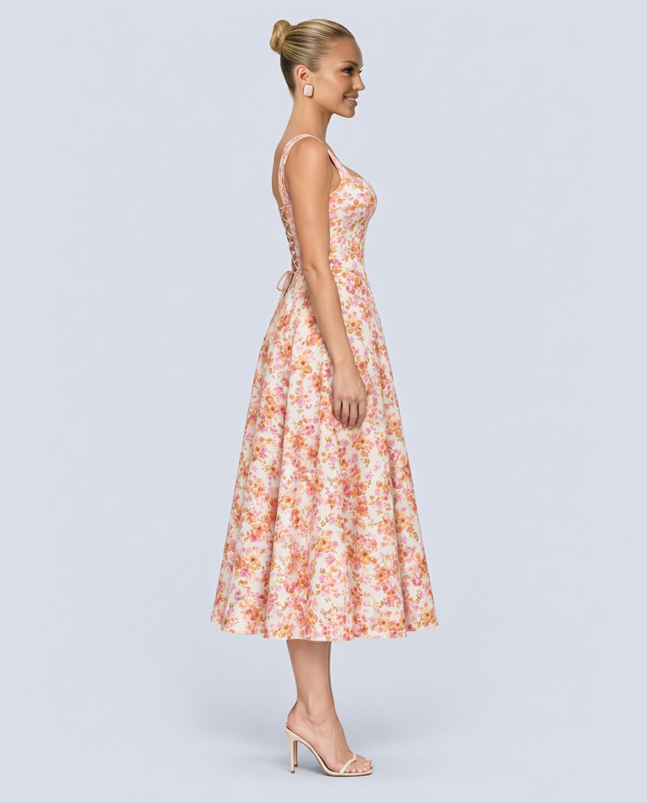 Dahlia | Floral Midi Party Dress