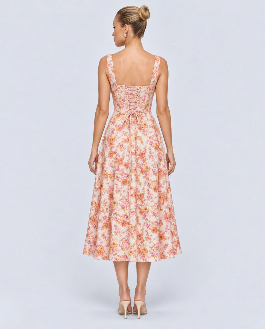 Dahlia | Floral Midi Party Dress