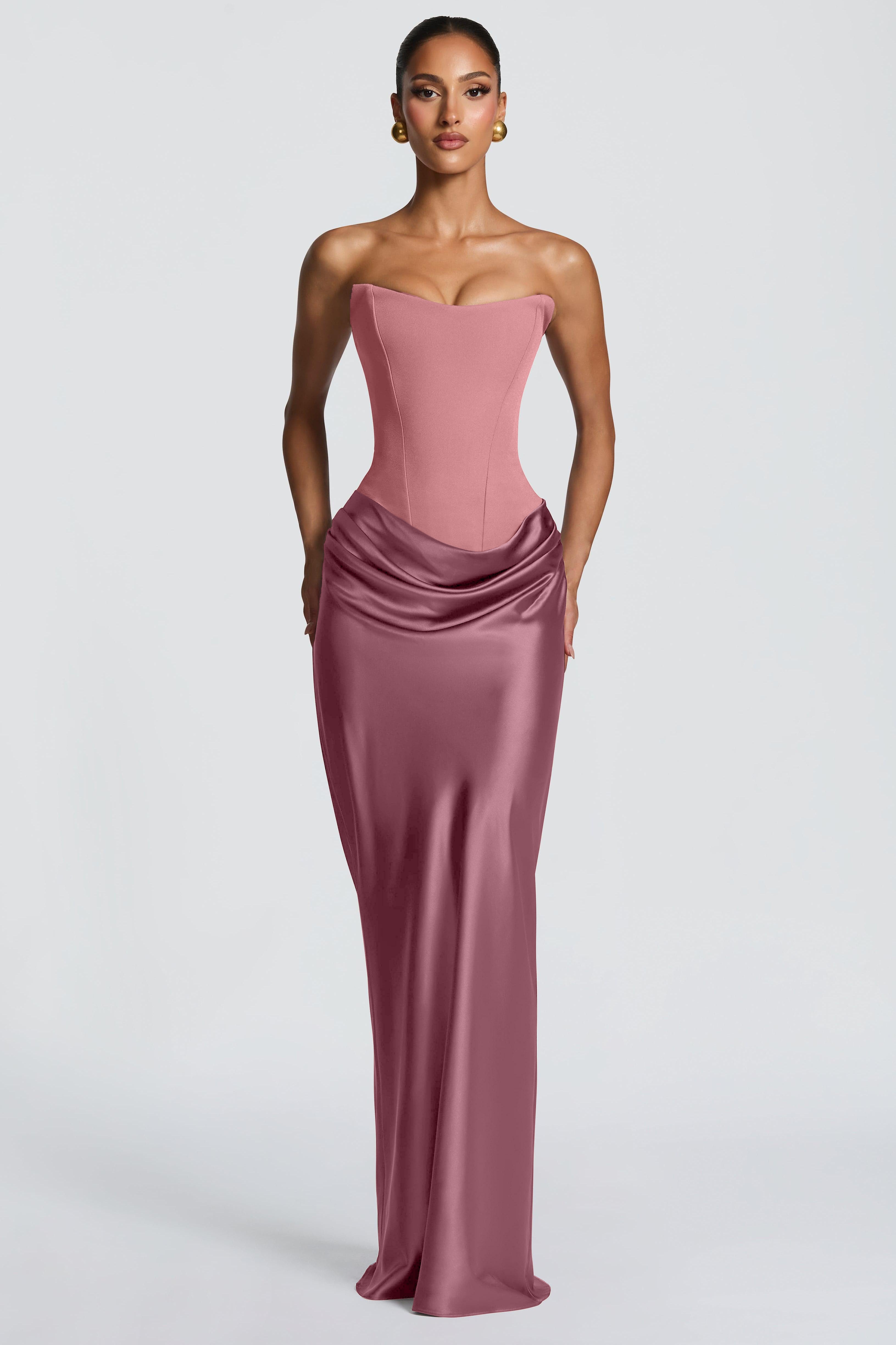 Selene | Satin-Look Tie-Up Maxi Dress