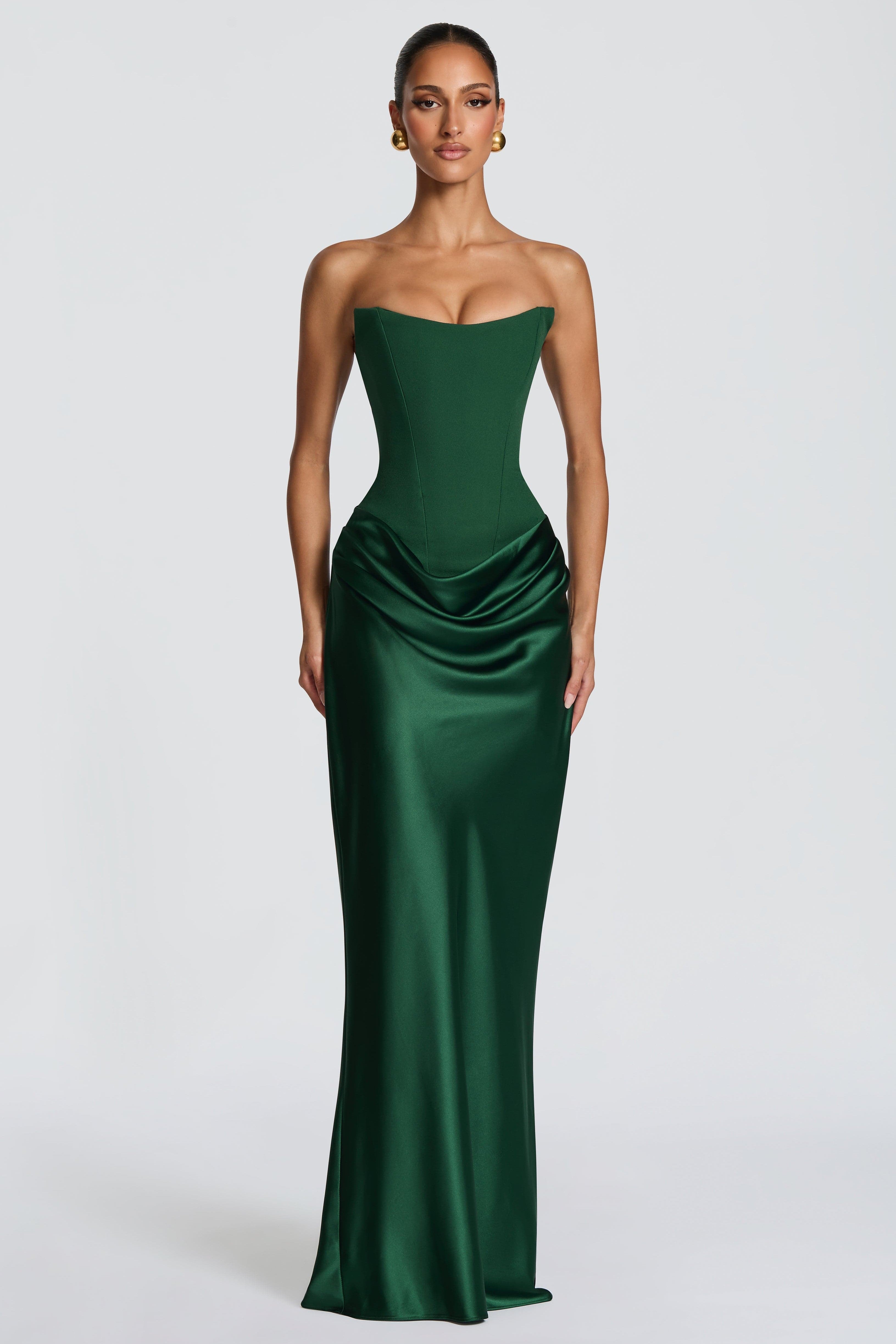 Lena | Satin-Look Tie-Up Maxi Dress