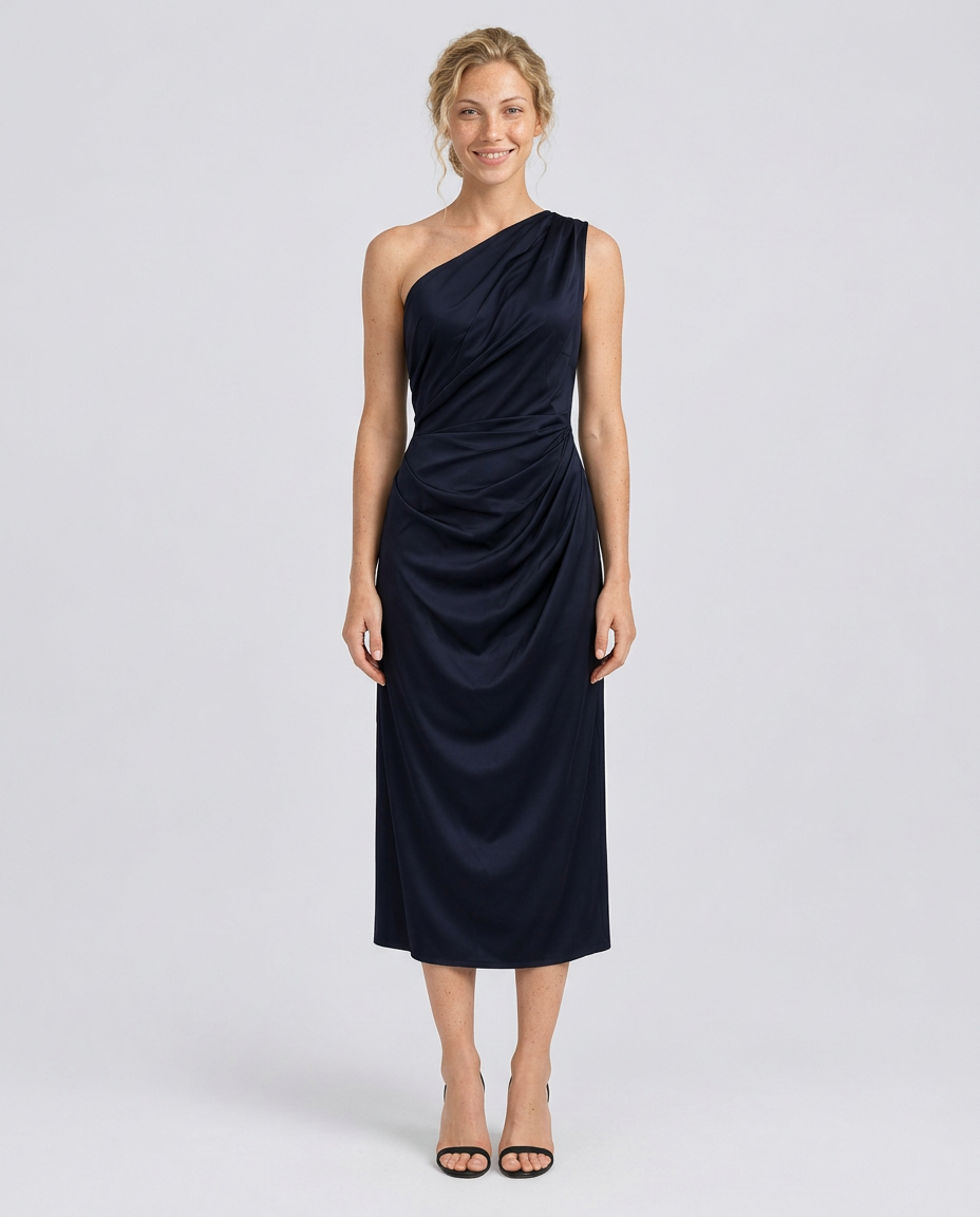 Selene | One Shoulder Satin Midi