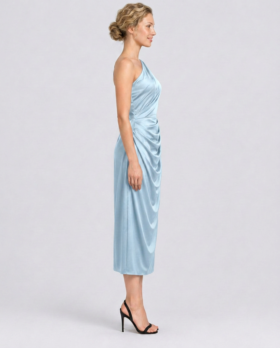 Selene | One Shoulder Satin Midi
