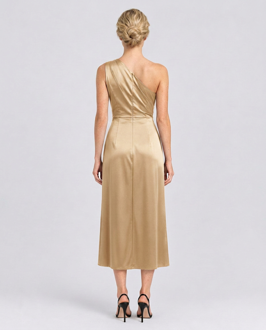 Selene | One Shoulder Satin Midi