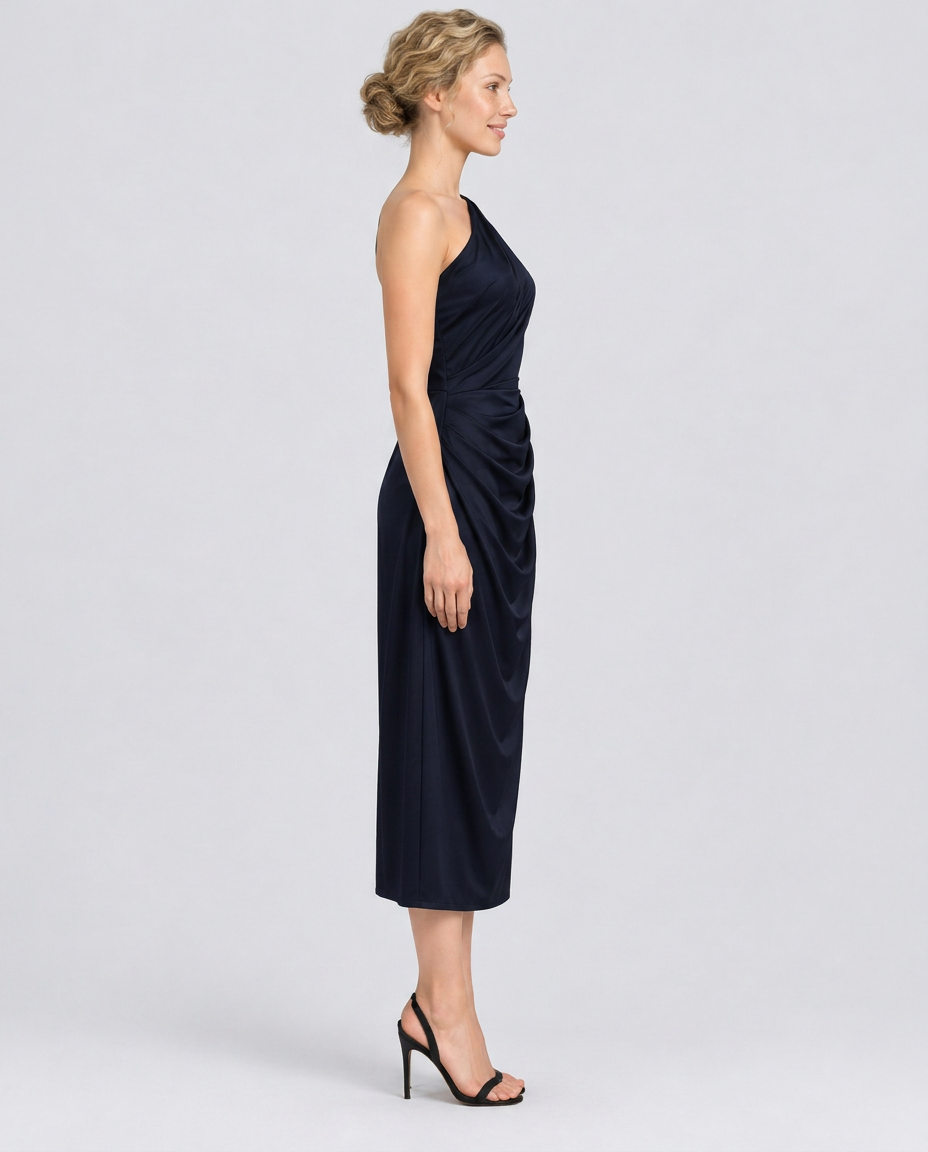 Selene | One Shoulder Satin Midi