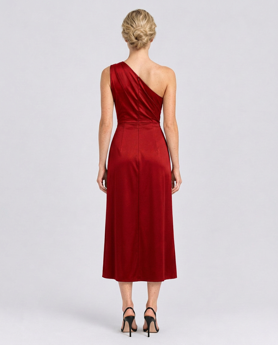 Selene | One Shoulder Satin Midi