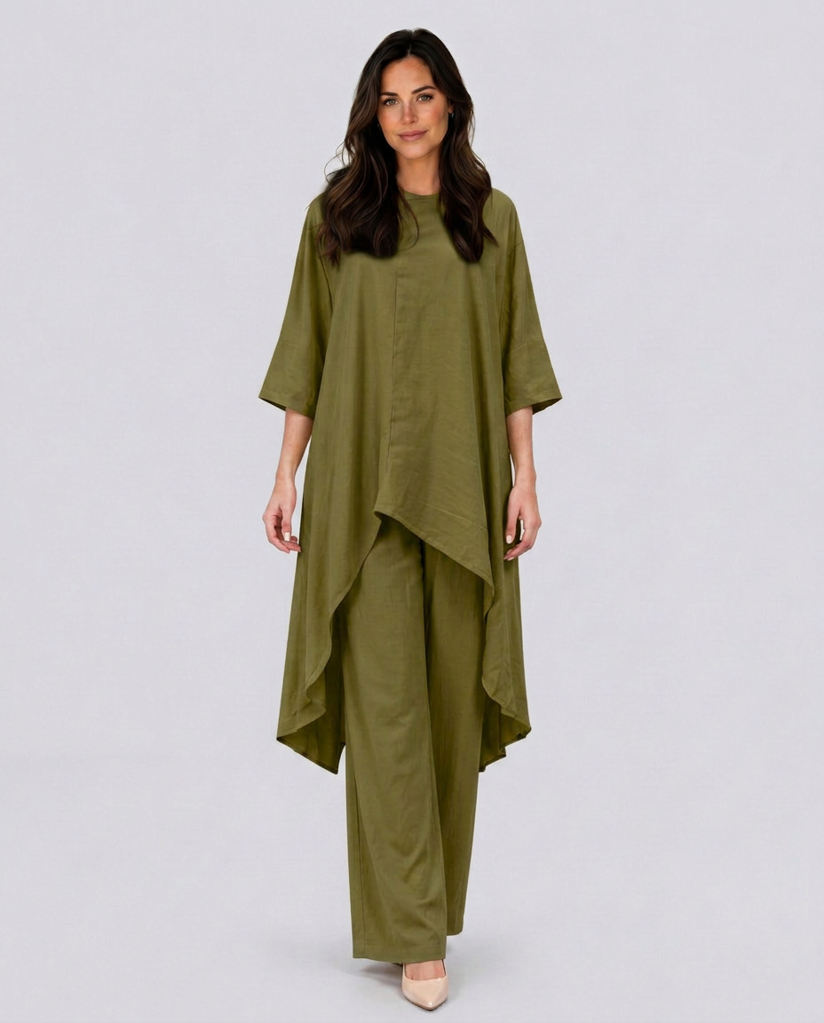 Soraya | Linen-Look Wide-Leg Co-ord Set