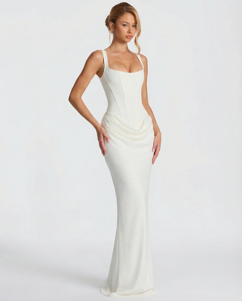 Faye | Corset Draped Maxi Dress
