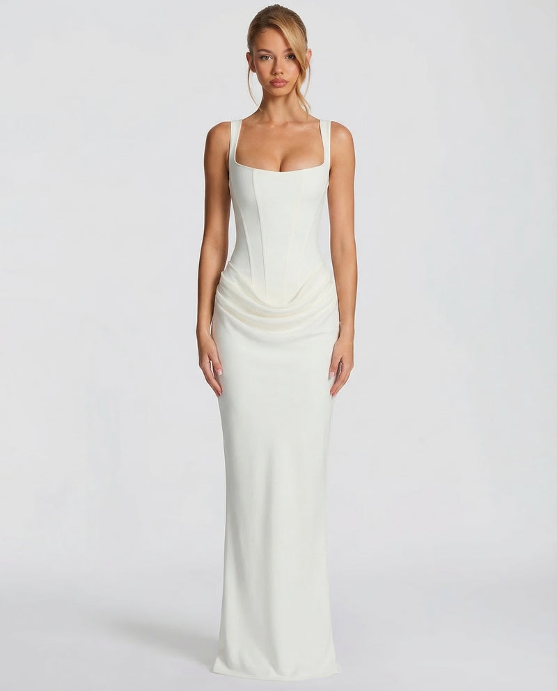 Faye | Corset Draped Maxi Dress